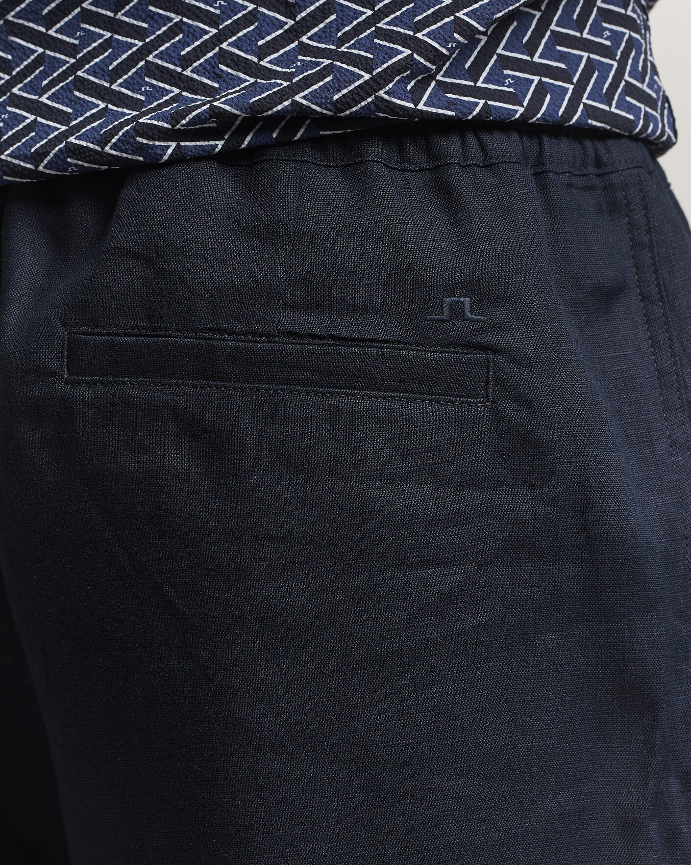 Uomini | Pantaloncini | J.Lindeberg | Joff Linen Drawstring Shorts Navy