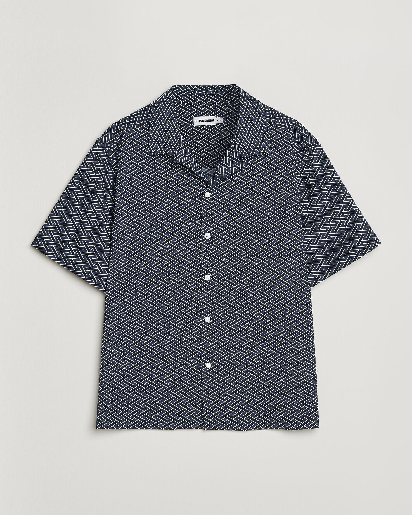 Uomini | Camicie | J.Lindeberg | Donso Geo Printed Resort Shirt Estate Navy