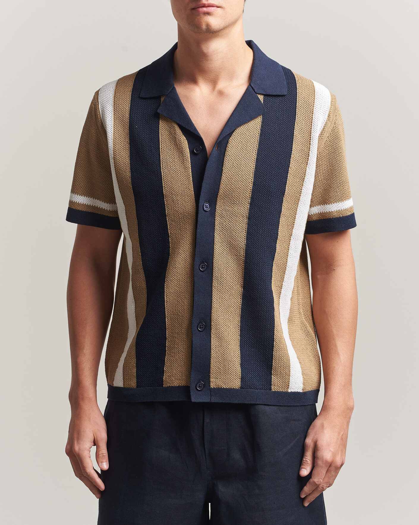 Uomini | Camicie | J.Lindeberg | Remus Knitted Resort Shirt Kelp