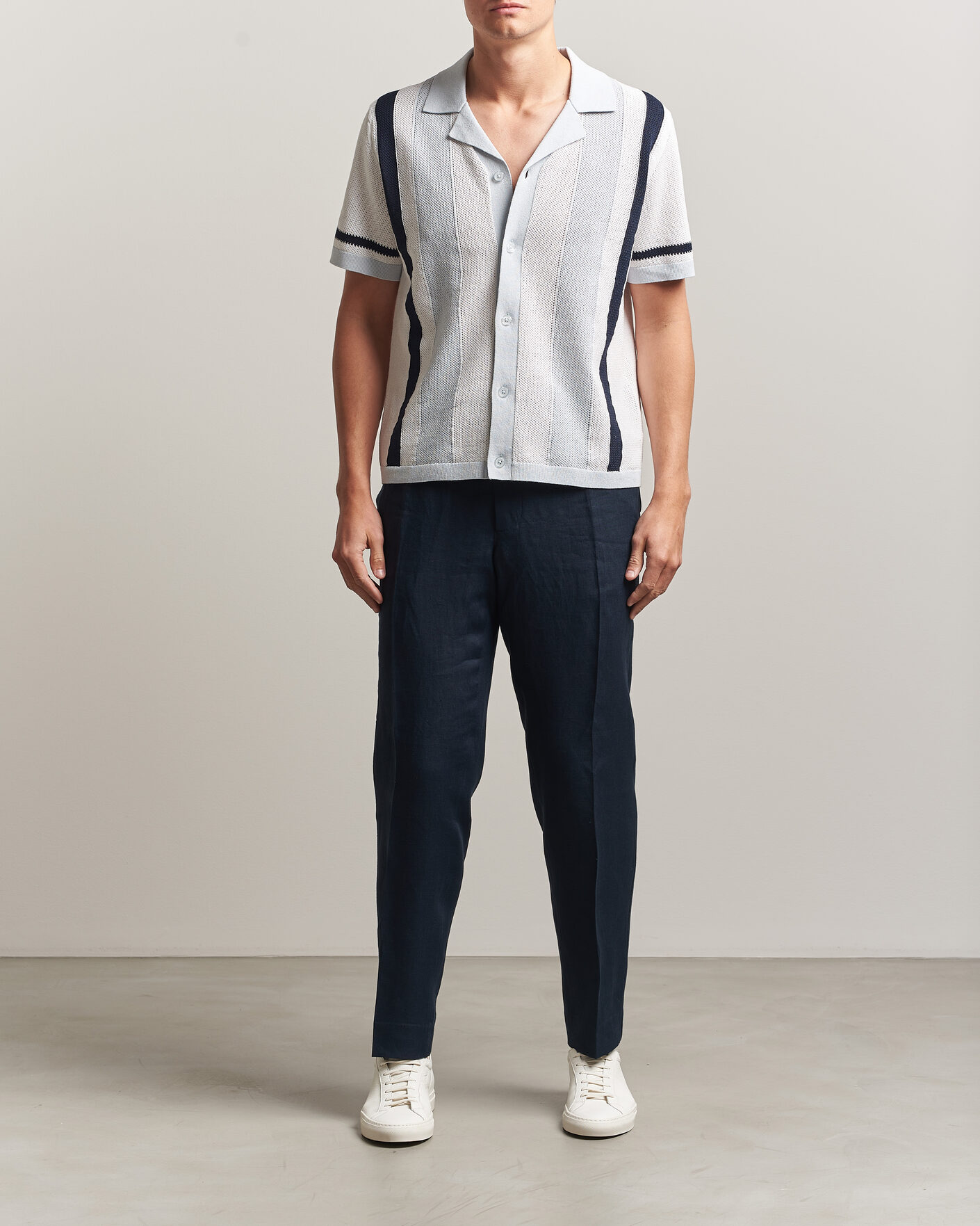 Uomini | Camicie | J.Lindeberg | Remus Knitted Resort Shirt Skywriting