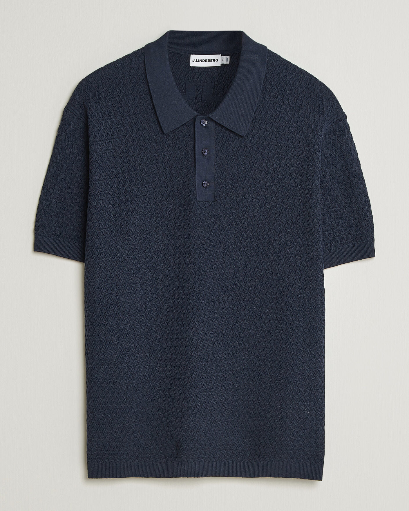 Uomini | Polo | J.Lindeberg | Jacques Structured Knitted Polo Navy