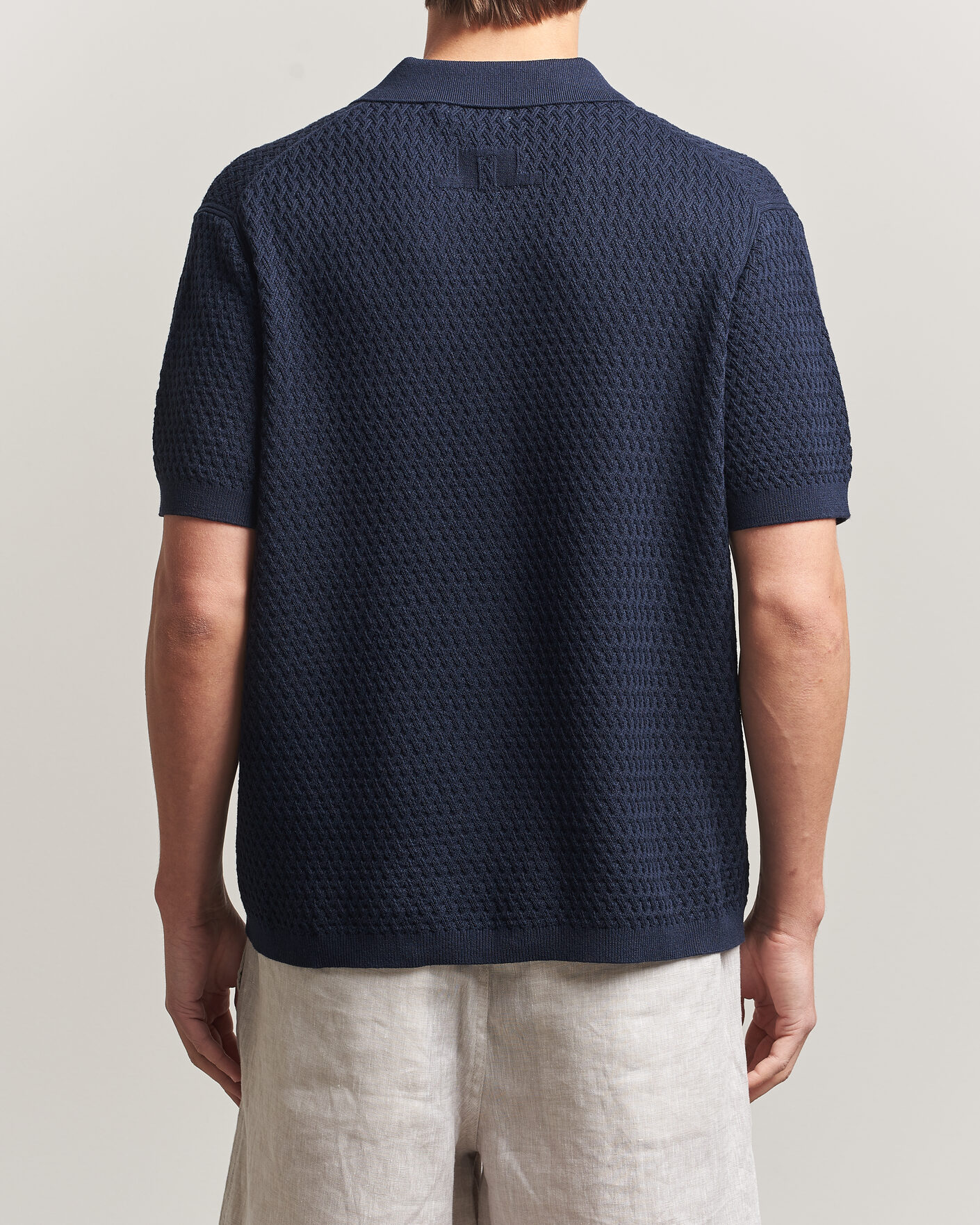 Uomini | Polo | J.Lindeberg | Jacques Structured Knitted Polo Navy