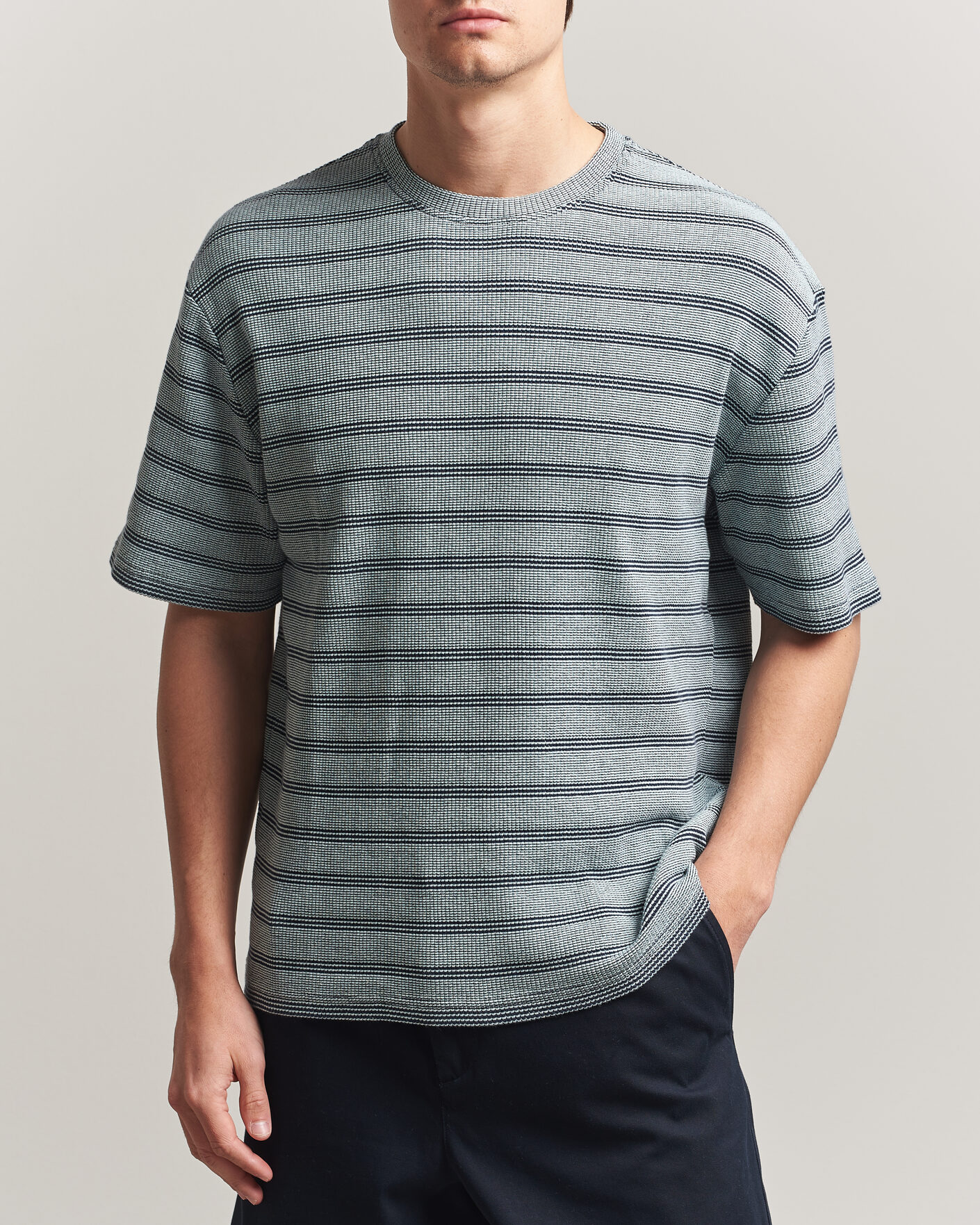 Uomini | T-shirt | J.Lindeberg | Jose Jacquard T-Shirt Estate Blue
