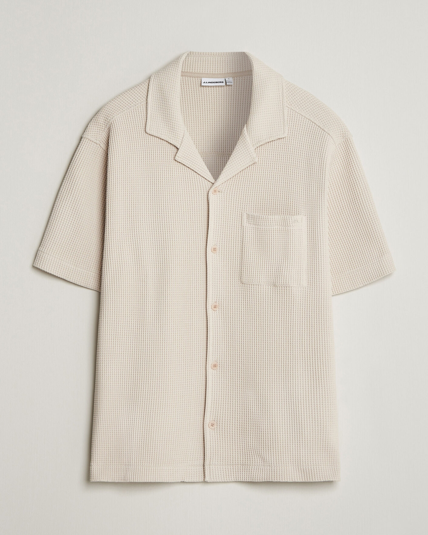 Uomini | Camicie | J.Lindeberg | Theron Waffle Resort Shirt Moonbeam