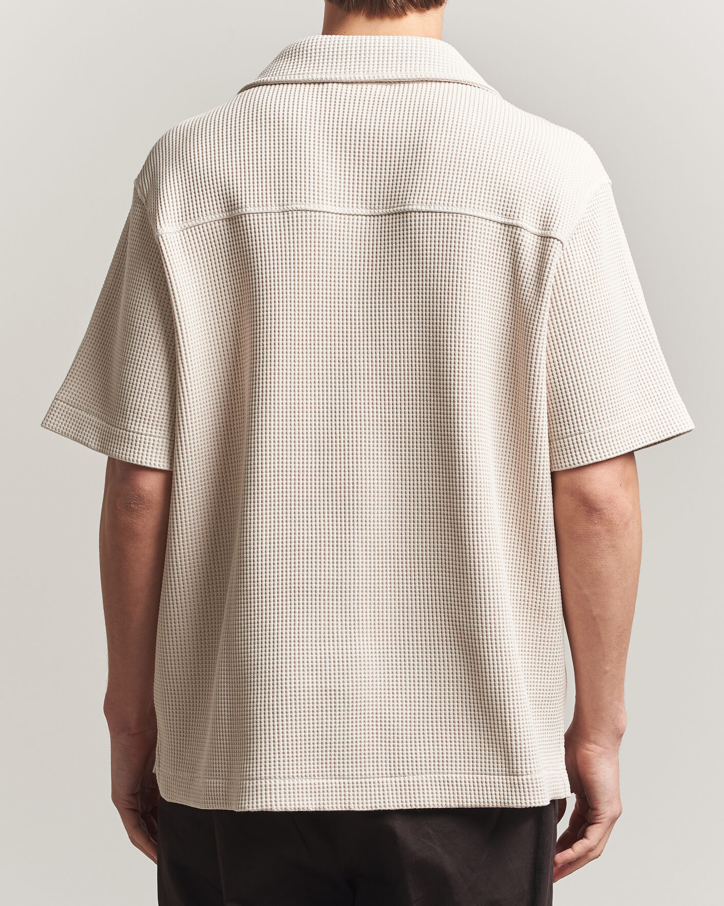 Uomini | Camicie | J.Lindeberg | Theron Waffle Resort Shirt Moonbeam
