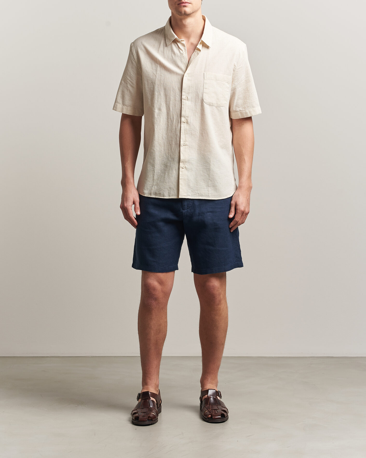 Uomini | Pantaloncini | NN07 | Aden Linen Shorts Navy Blue