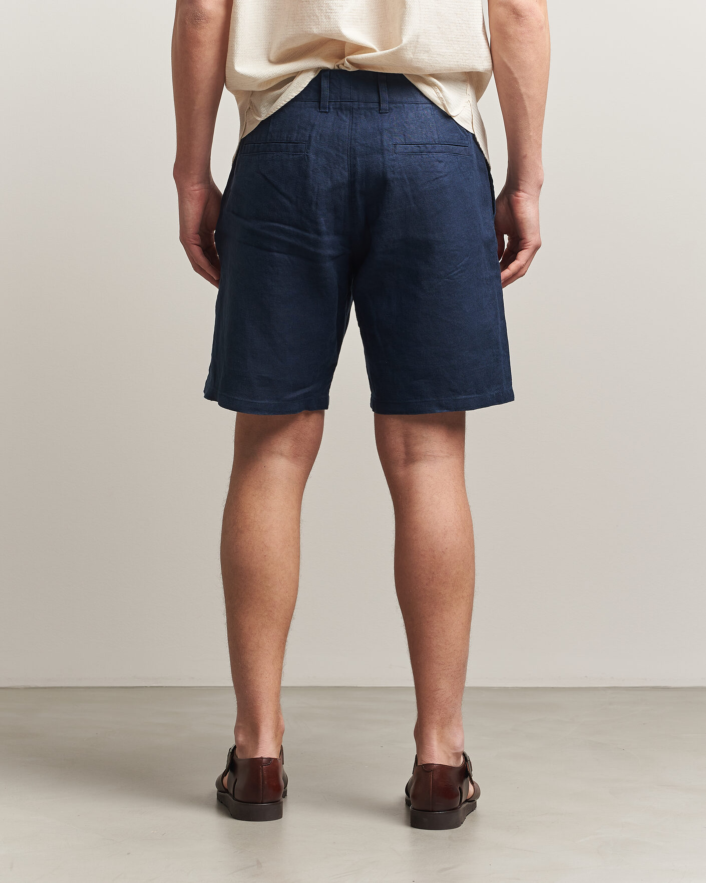 Uomini | Pantaloncini | NN07 | Aden Linen Shorts Navy Blue
