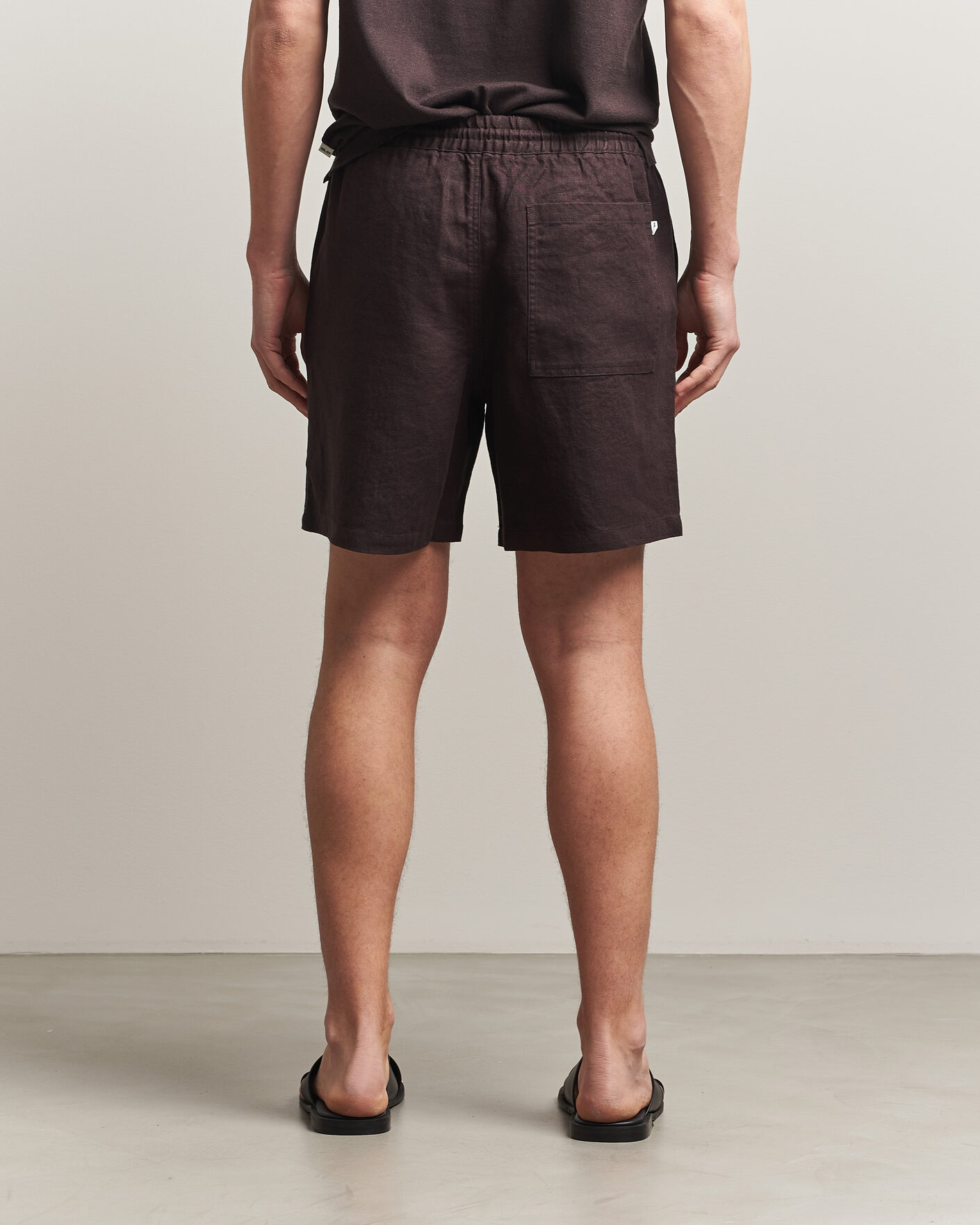 Uomini | Pantaloncini | NN07 | Gregor Linen Drawstring Shorts Dusky Port
