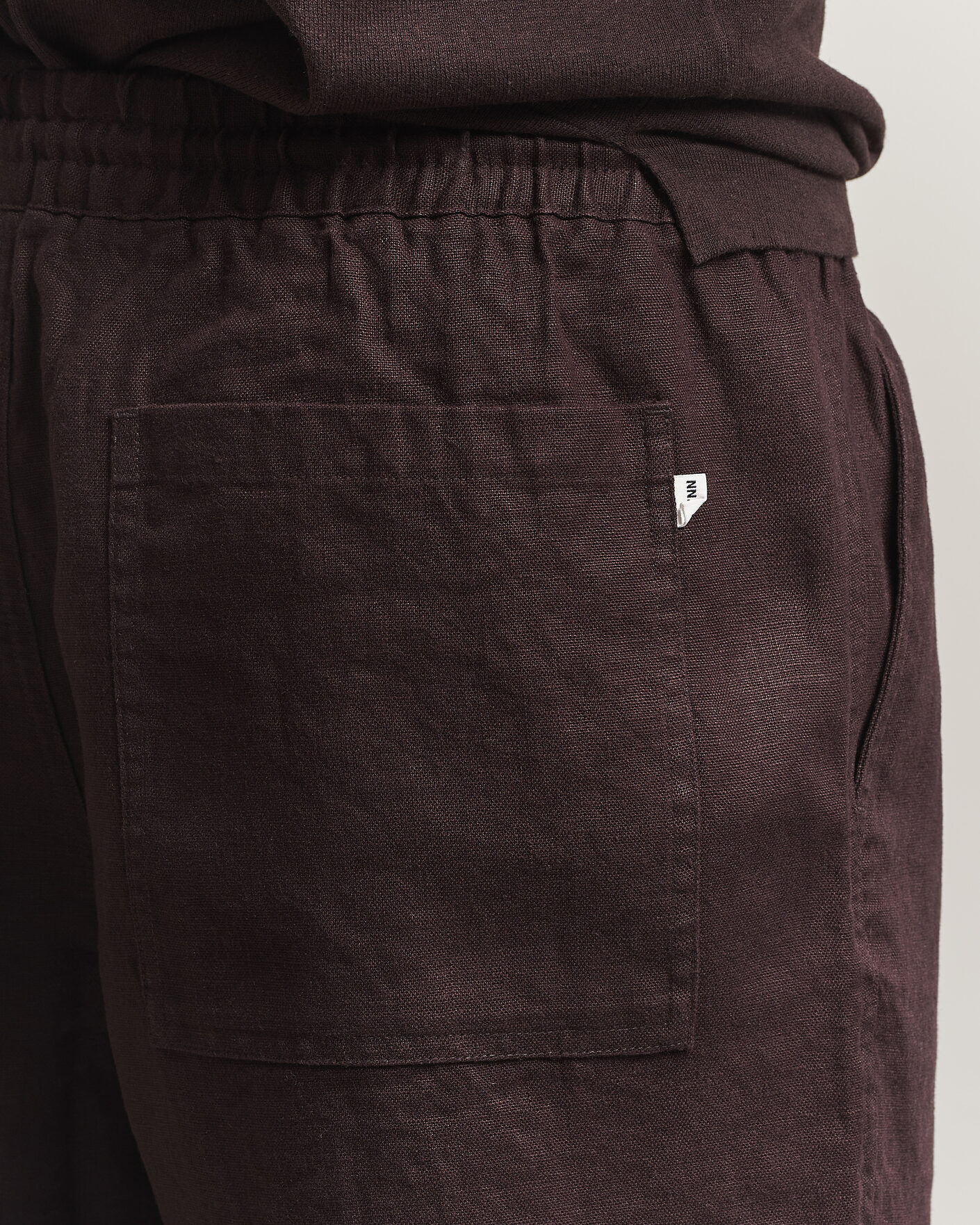 Uomini | Pantaloncini | NN07 | Gregor Linen Drawstring Shorts Dusky Port