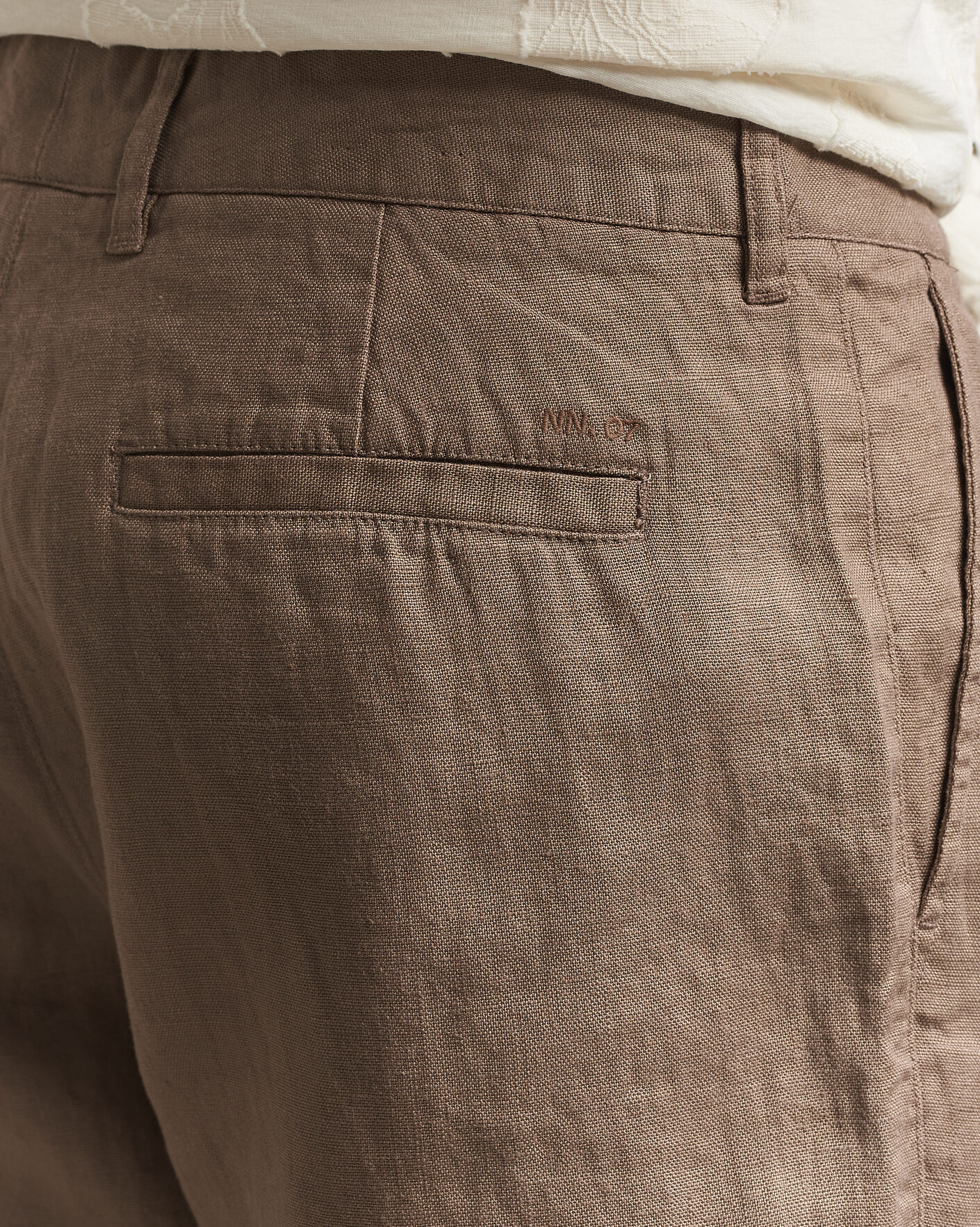Uomini | Pantaloni | NN07 | Aden Regular Fit Linen Trousers Clay Mirage