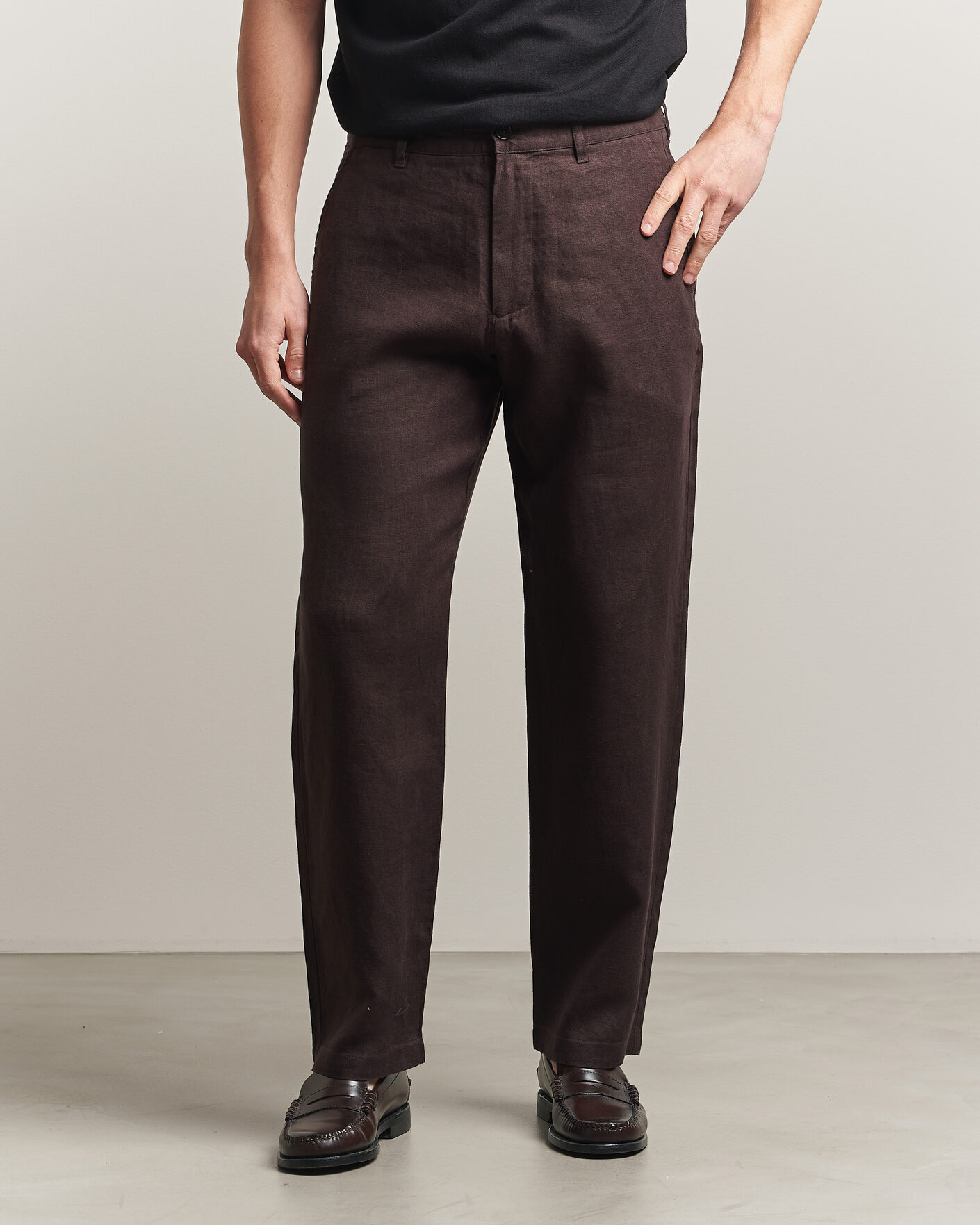 Uomini | Pantaloni | NN07 | Aden Regular Fit Linen Trousers Dusky Port