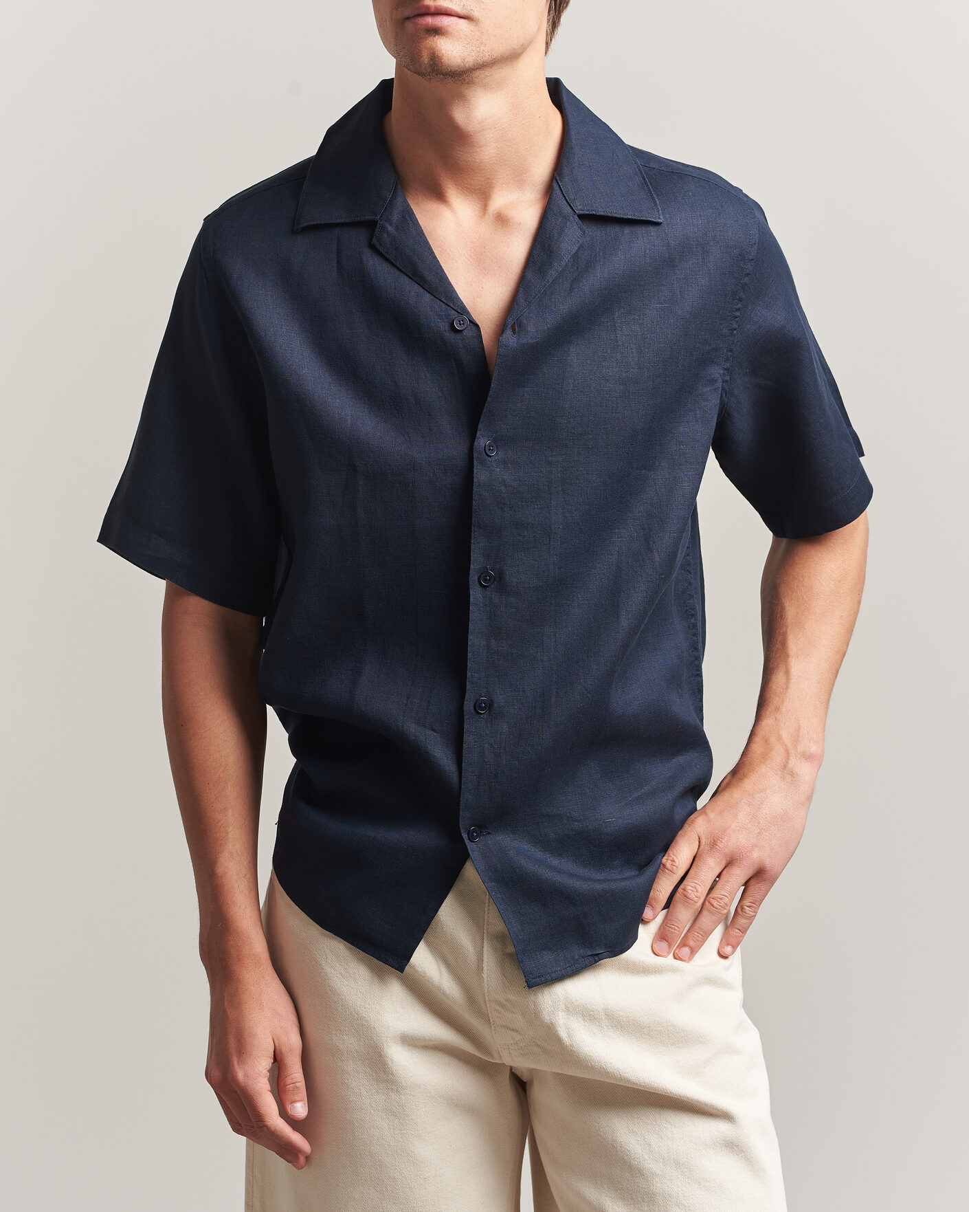 Uomini | Camicie | NN07 | Julio Linen Resort Shirt Navy Blue