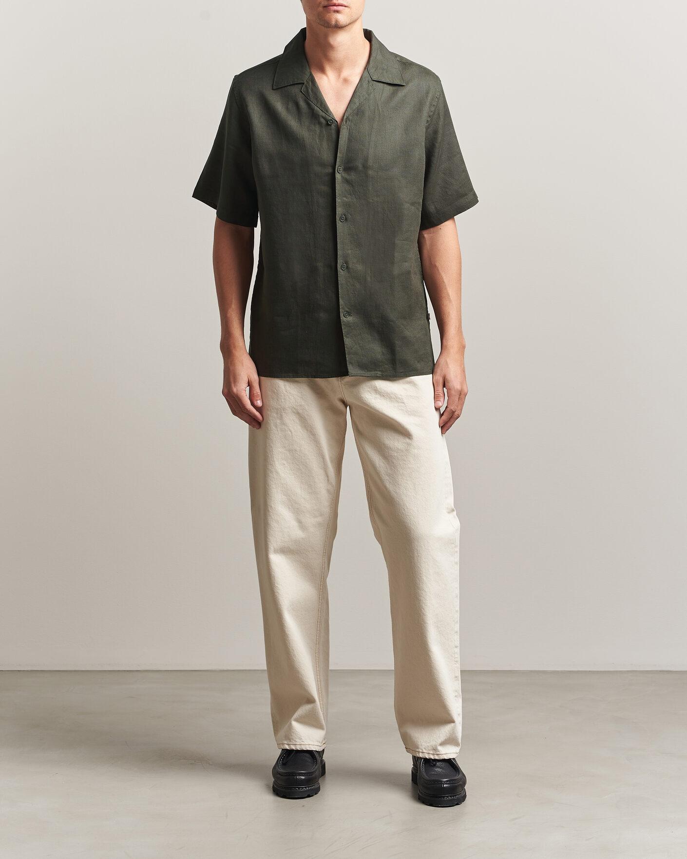 Uomini | Camicie | NN07 | Julio Linen Resort Shirt Dark Army