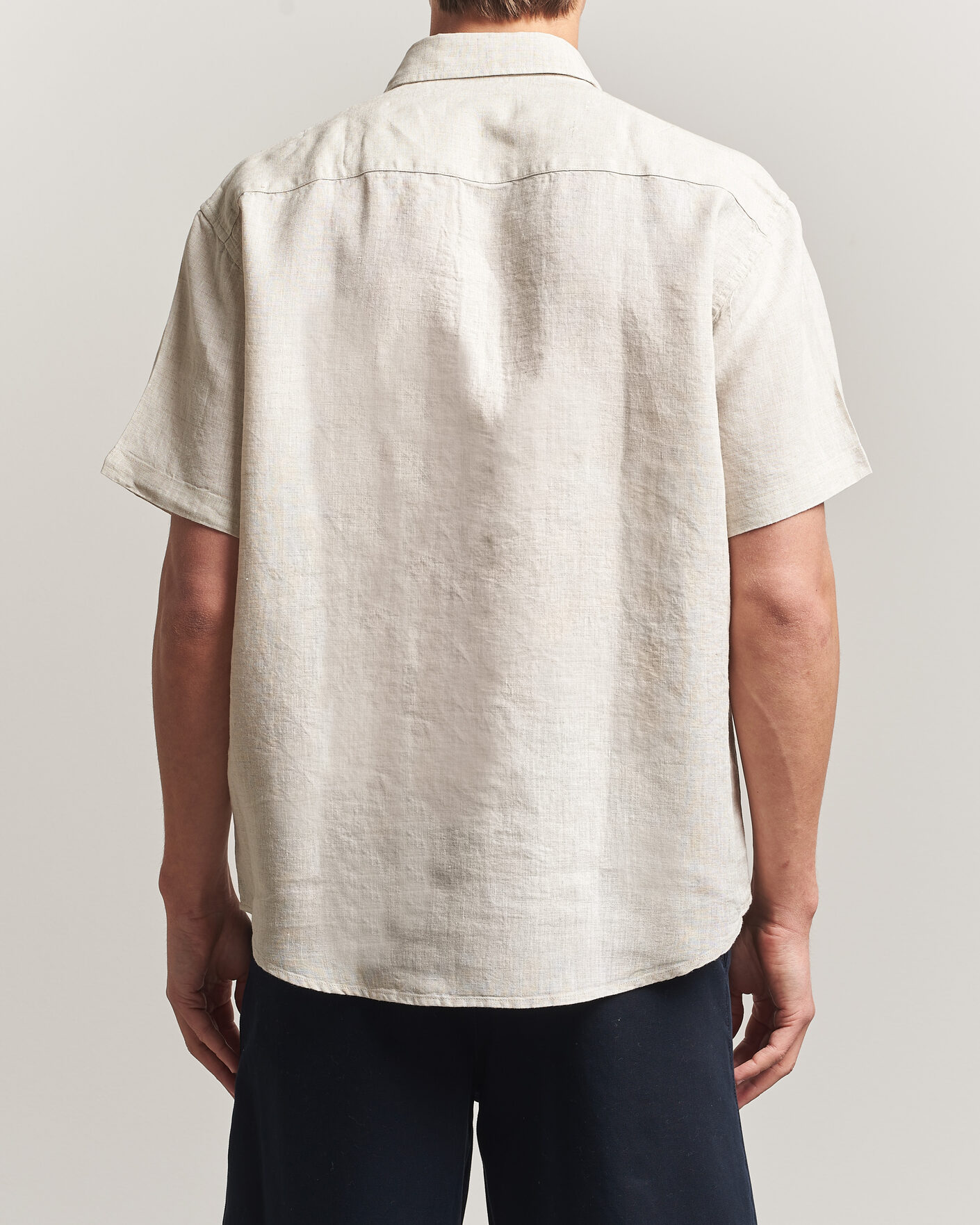 Uomini | Camicie | NN07 | Deon Linen Short Sleeve Shirt Oat
