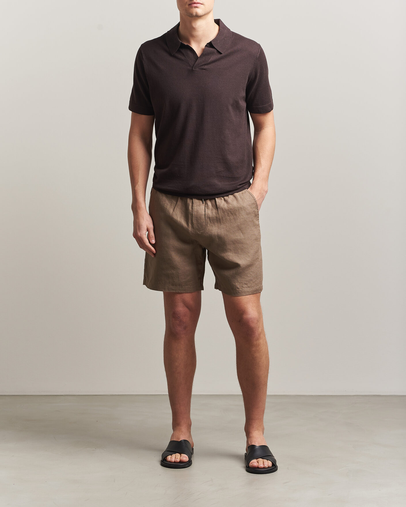 Uomini | Polo | NN07 | Ryan Cotton/Linen Polo Dusky Port