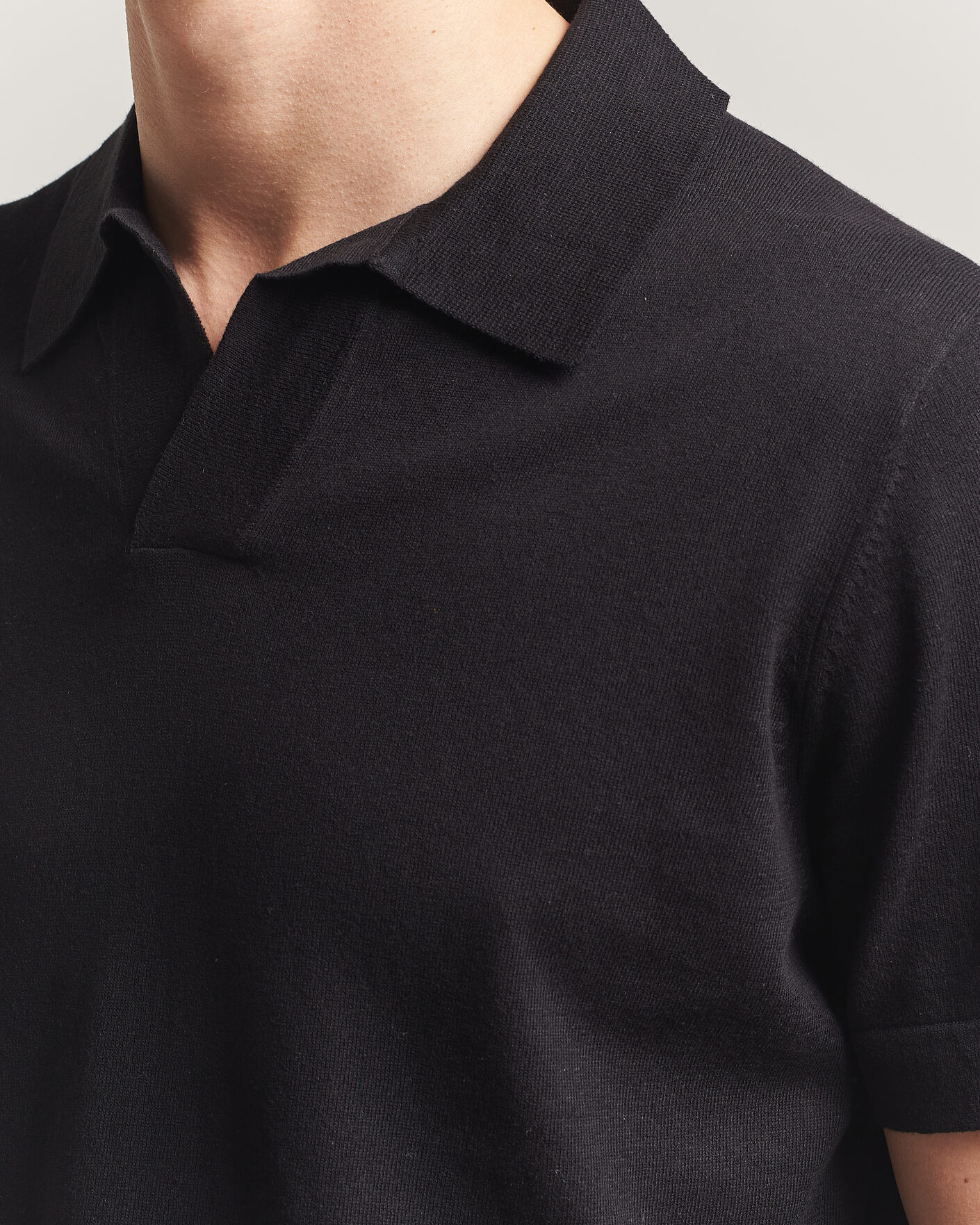 Uomini | Polo | NN07 | Ryan Cotton/Linen Polo Black