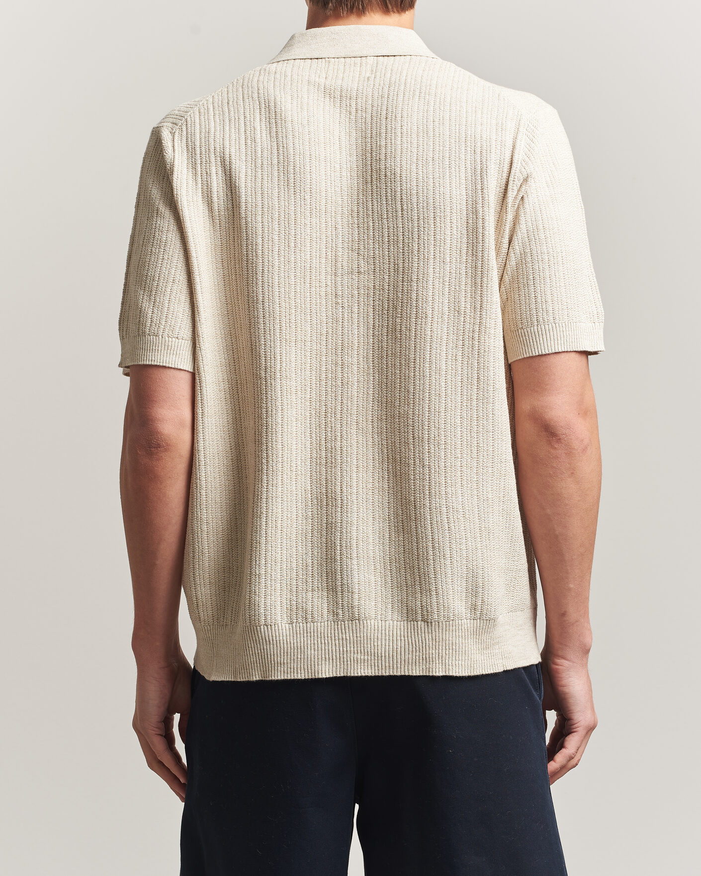 Uomini | Camicie | NN07 | Nolan Knitted Short Sleeve Shirt Ivory