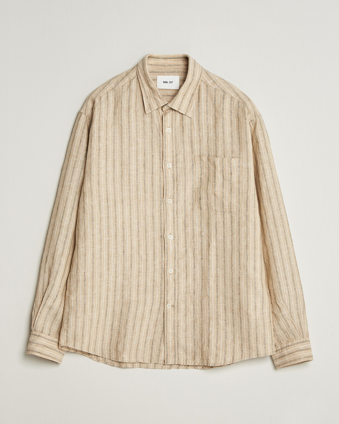 Uomini | Camicie | NN07 | Deon Linen Shirt Black Stripe