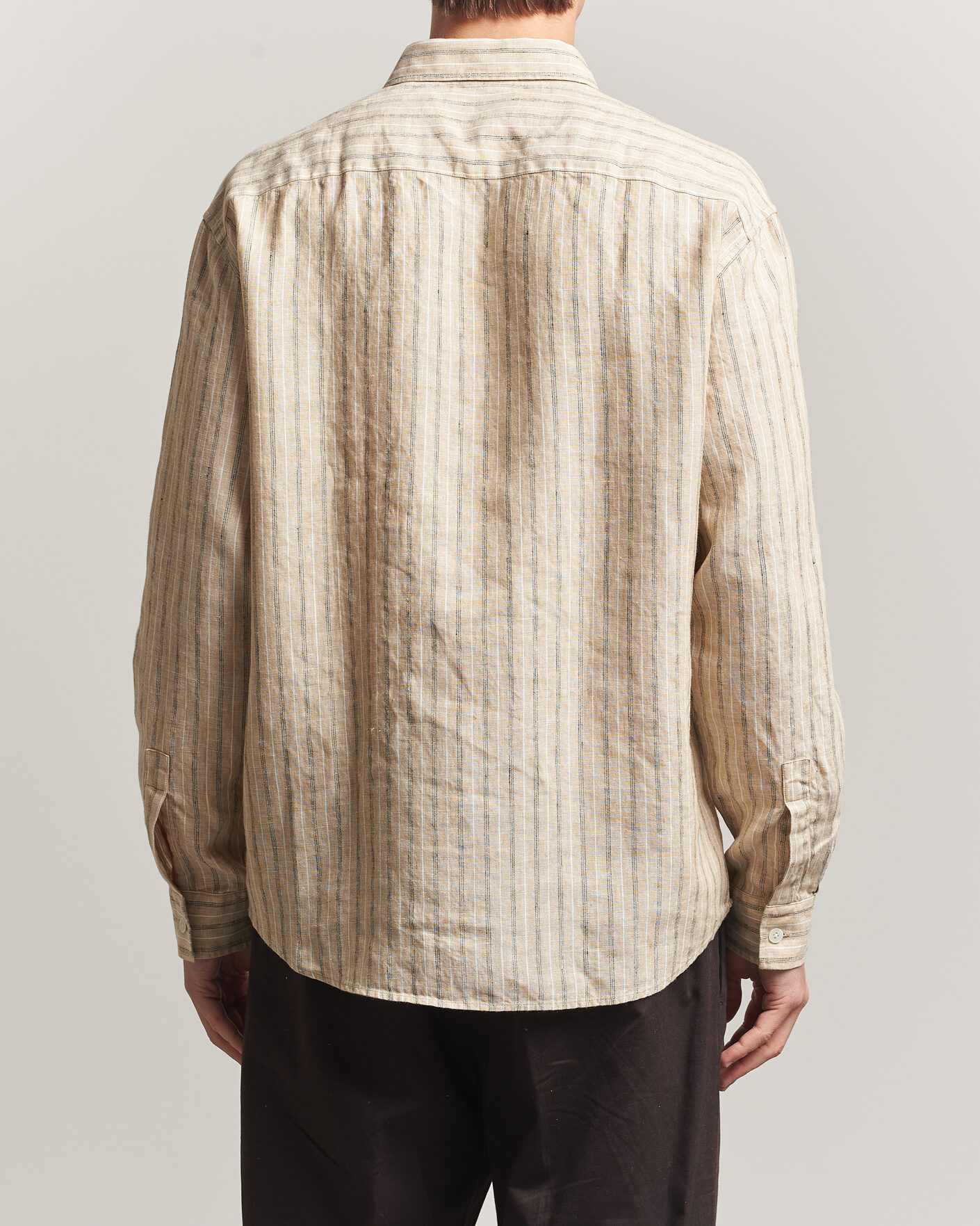 Uomini | Camicie | NN07 | Deon Linen Shirt Black Stripe