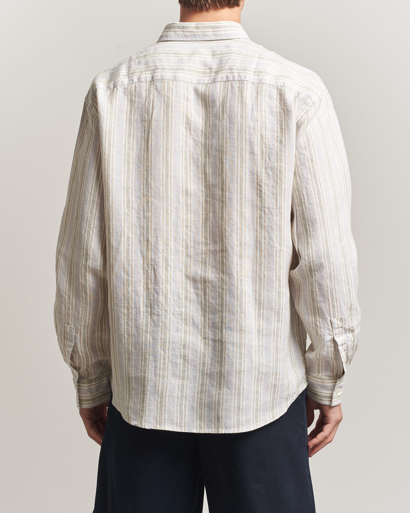 Uomini | Camicie | NN07 | Deon Linen Shirt Mint Stripe