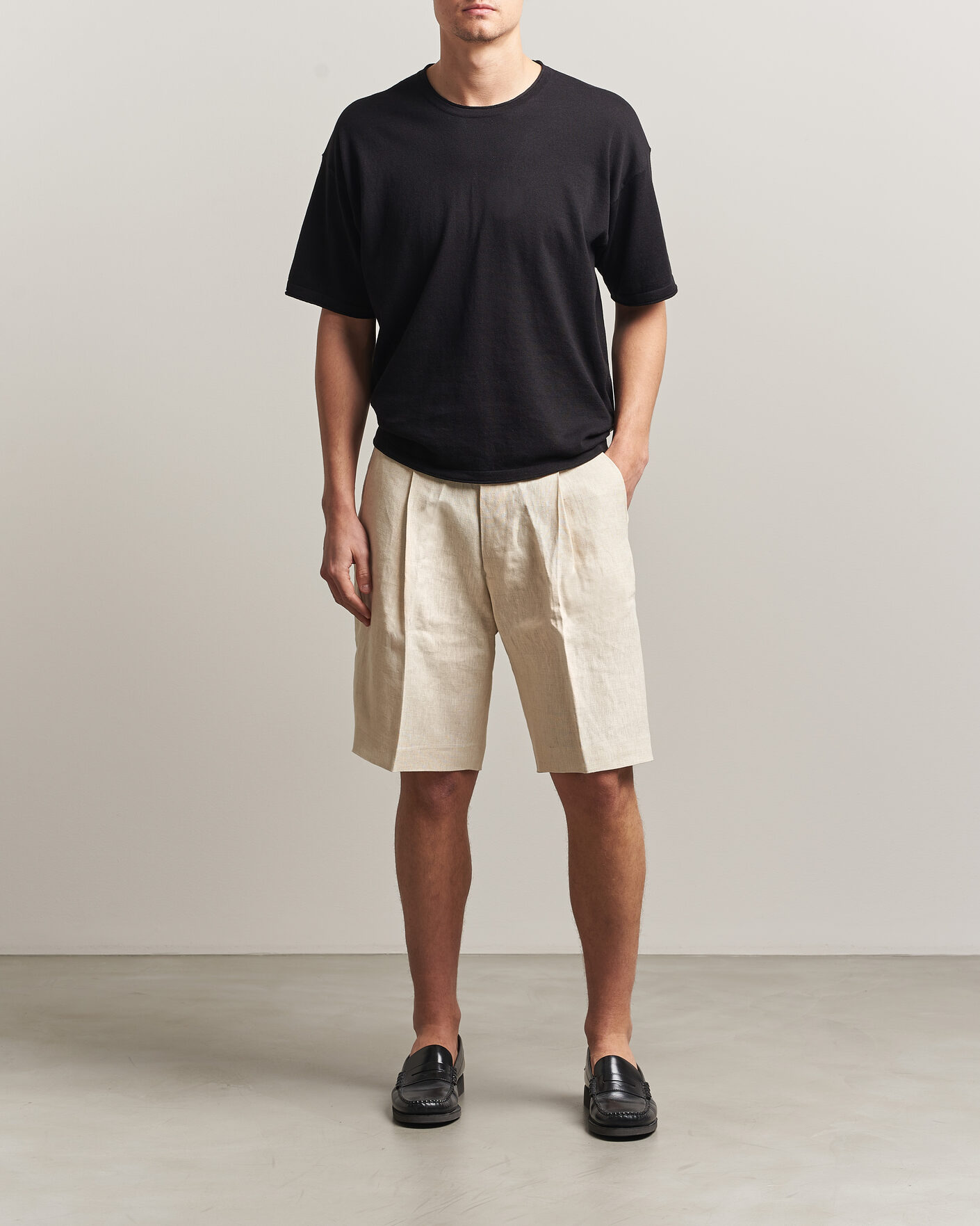 Uomini | Pantaloncini | NN07 | Kay Relaxed Fit Linen Drawstring Shorts Oat