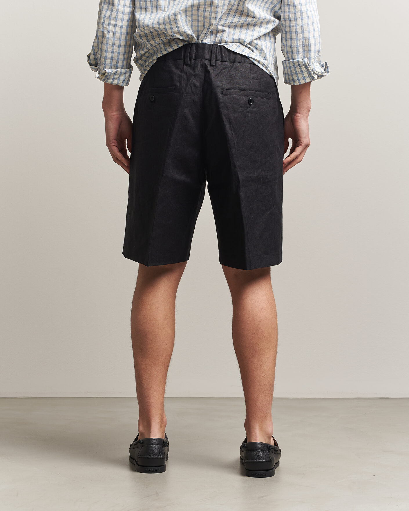 Uomini | Pantaloncini | NN07 | Kay Relaxed Fit Linen Drawstring Shorts Black
