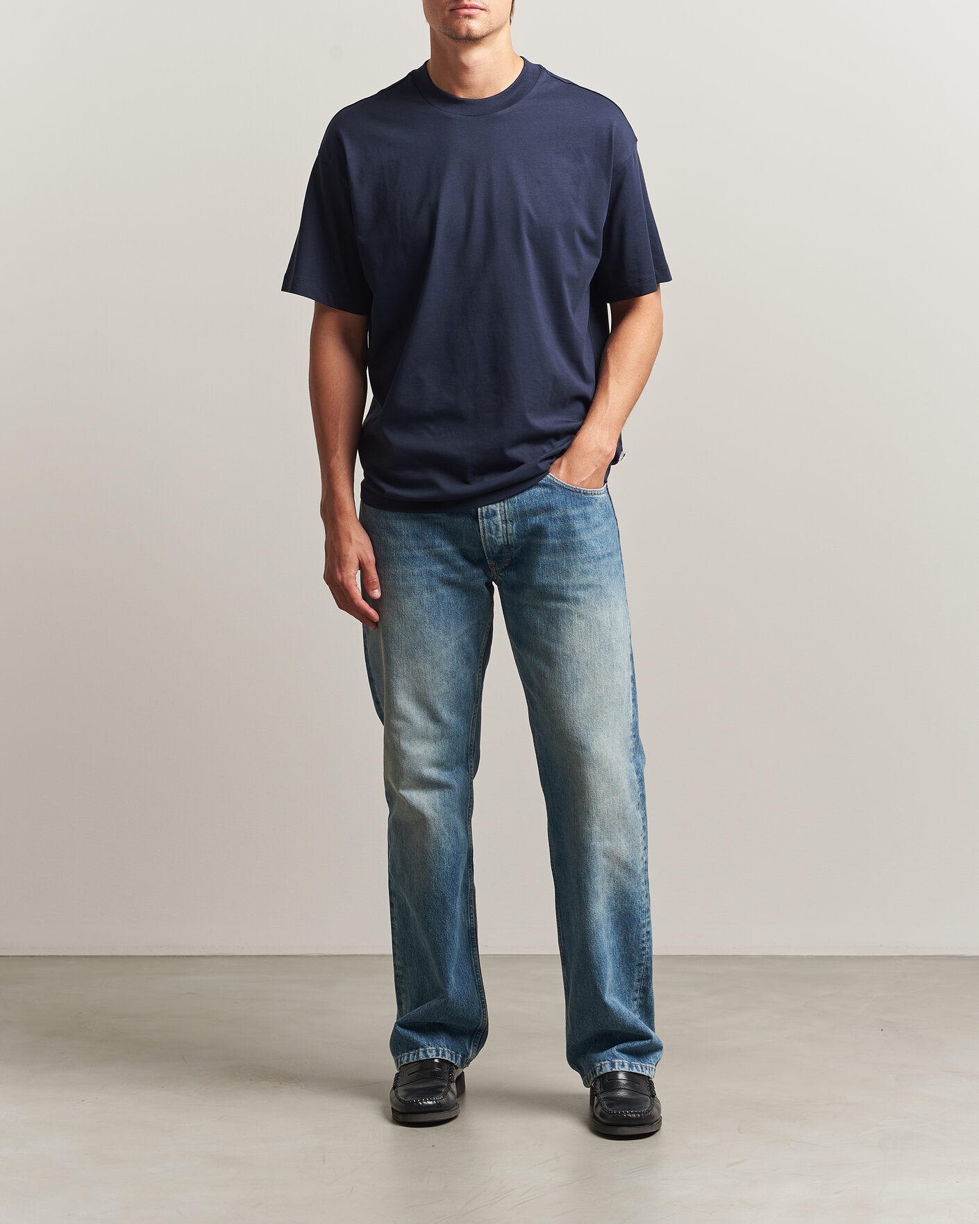 Uomini | T-shirt | NN07 | Lionel Suvin Cotton Crew Neck T-Shirt Navy Blue