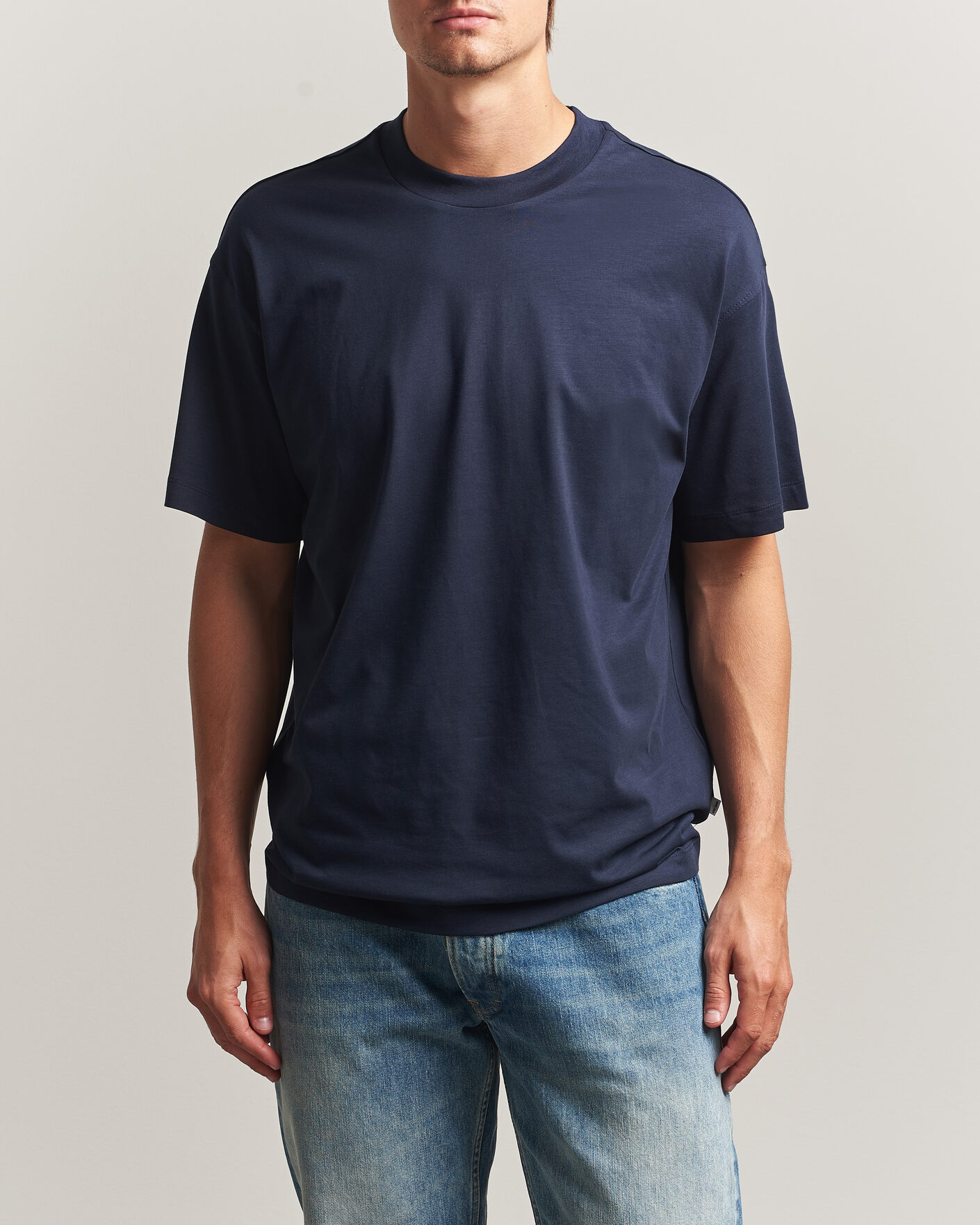 Uomini | T-shirt | NN07 | Lionel Suvin Cotton Crew Neck T-Shirt Navy Blue
