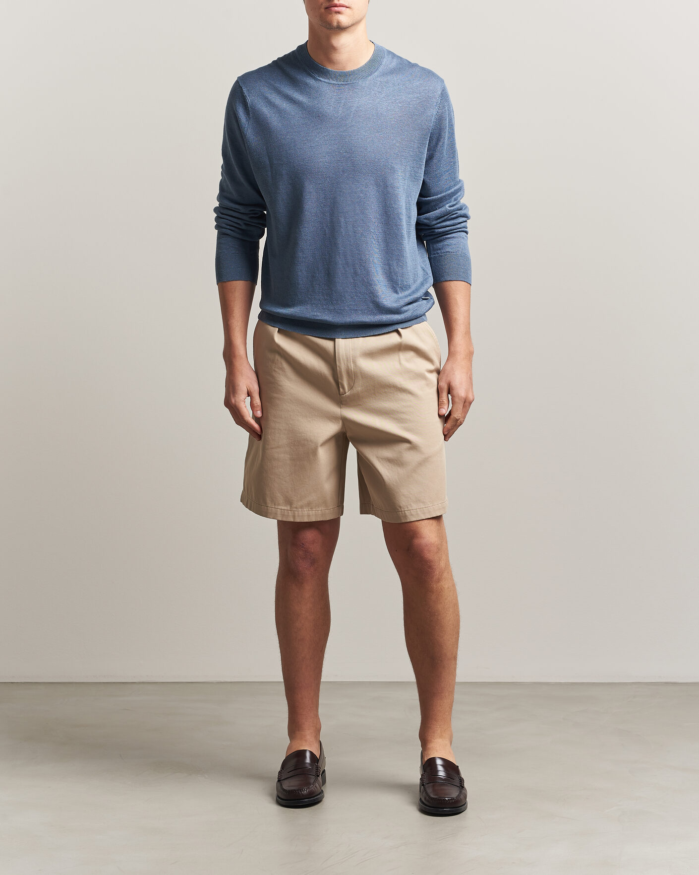 Uomini | Maglieria | NN07 | Ted Linen Knitted Sweater Stone Blue