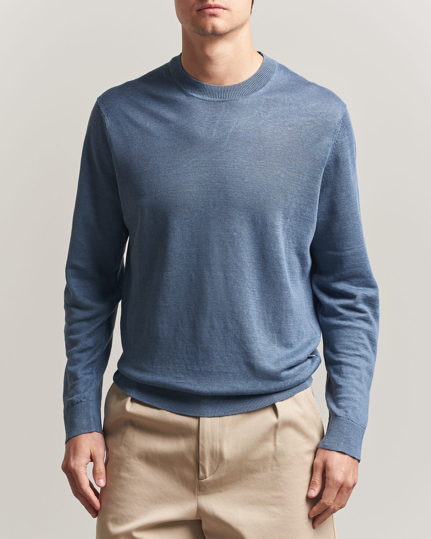 Uomini | Maglieria | NN07 | Ted Linen Knitted Sweater Stone Blue