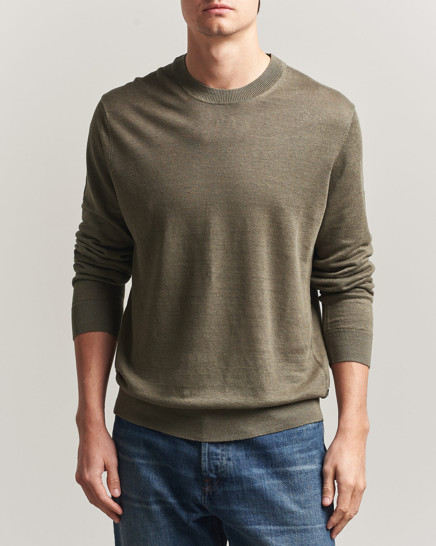 Uomini | Maglieria | NN07 | Ted Linen Knitted Sweater Capers Green