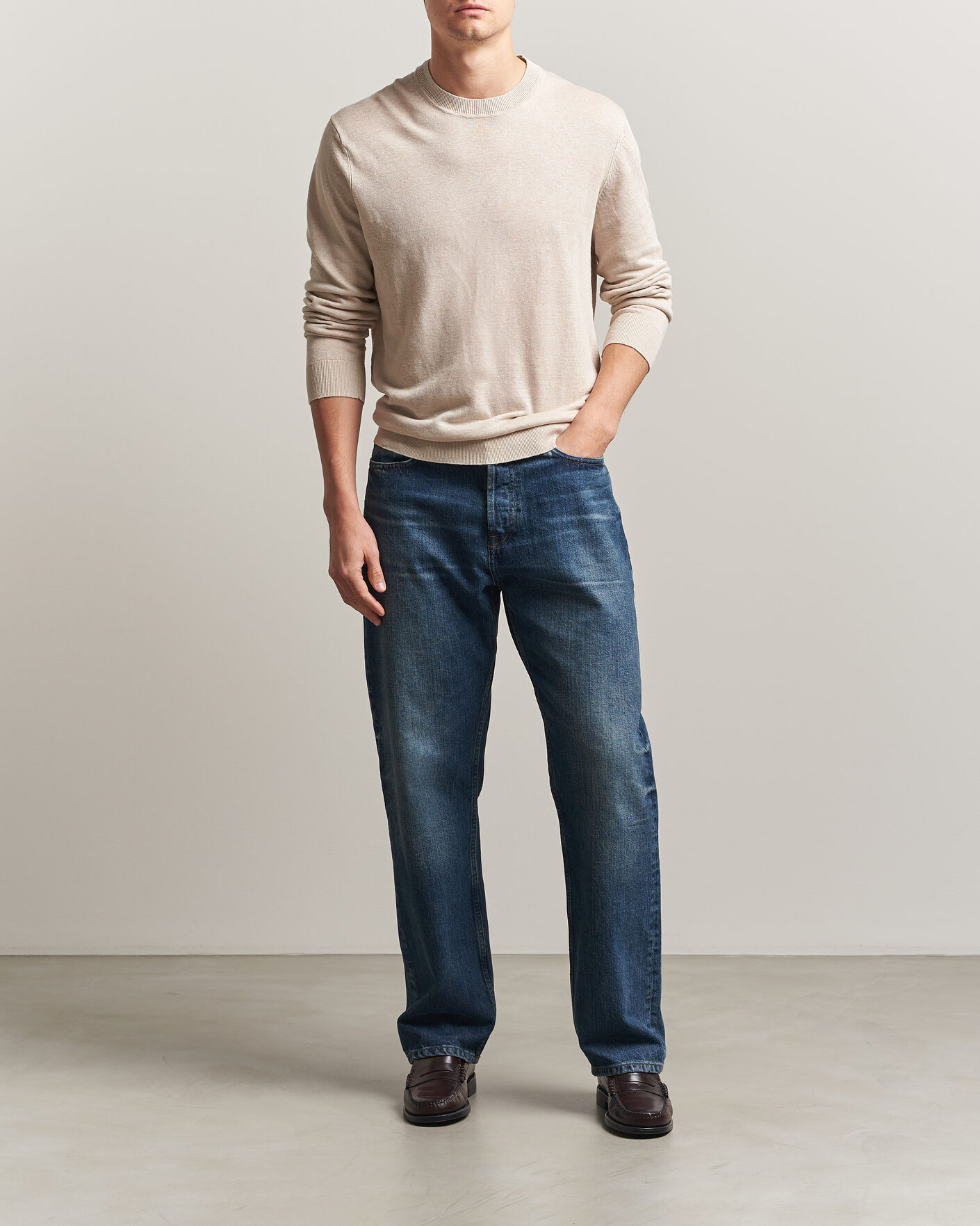 Uomini | Maglieria | NN07 | Ted Linen Knitted Sweater Oat