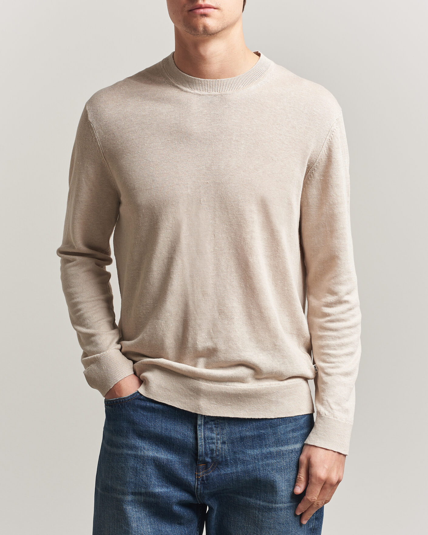 Uomini | Maglieria | NN07 | Ted Linen Knitted Sweater Oat
