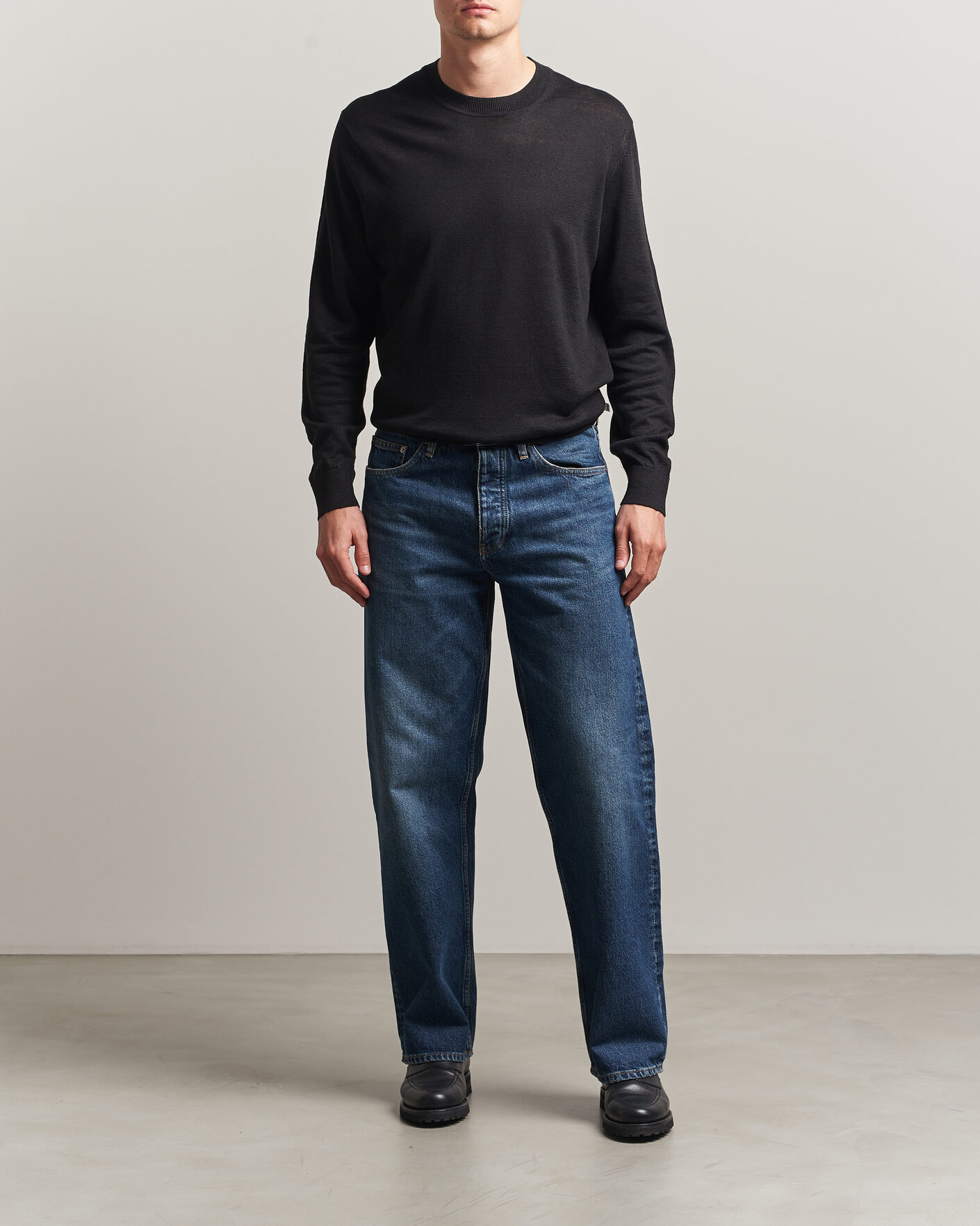 Uomini | Maglieria | NN07 | Ted Linen Knitted Sweater Black