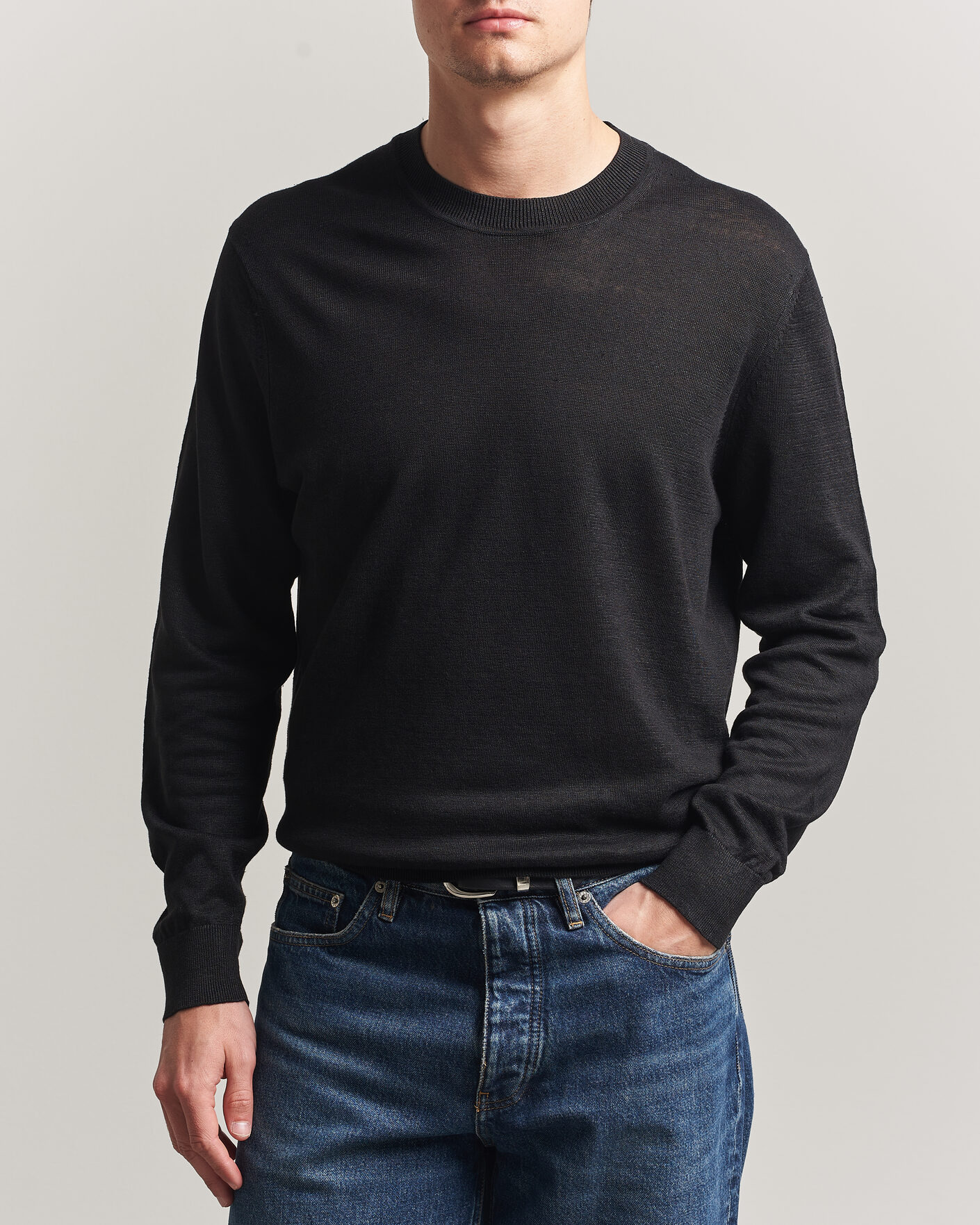 Uomini | Maglieria | NN07 | Ted Linen Knitted Sweater Black