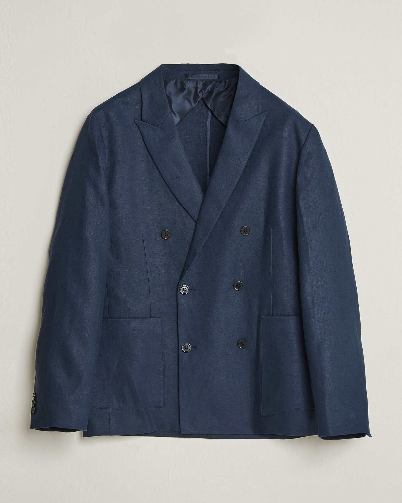 Uomini | Blazers | NN07 | Jordin Linen Double Breasted Blazer Navy Blue