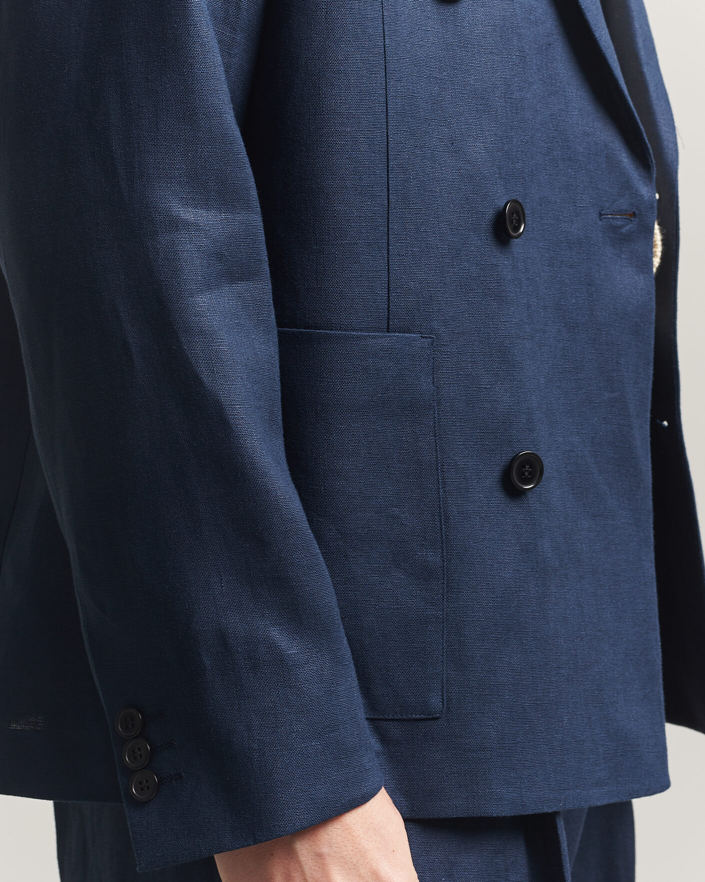 Uomini | Blazers | NN07 | Jordin Linen Double Breasted Blazer Navy Blue