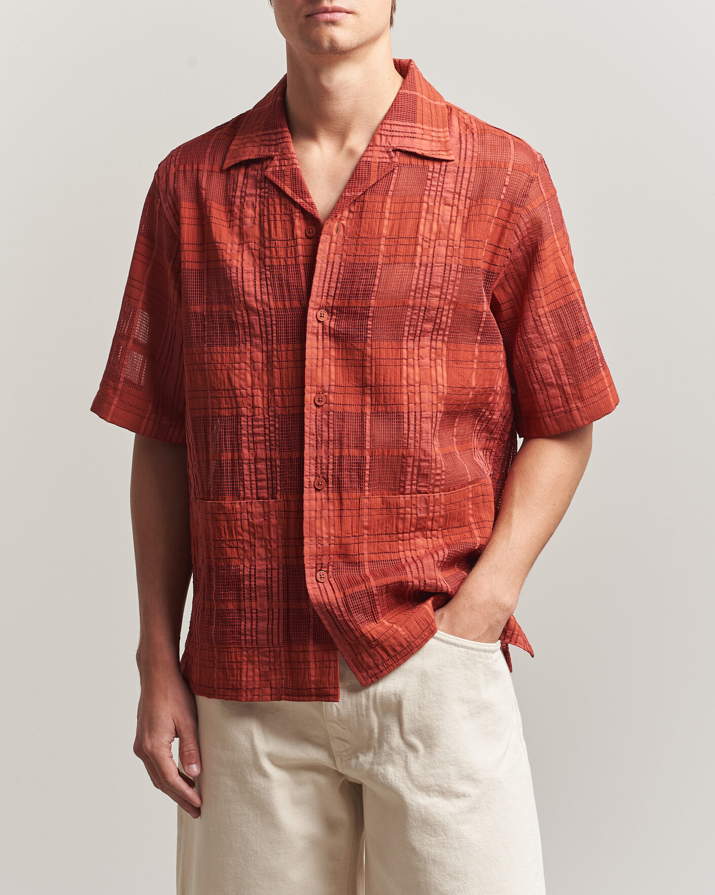 Uomini | Camicie | NN07 | Ben Short Sleeve Shirt Sienna Heat