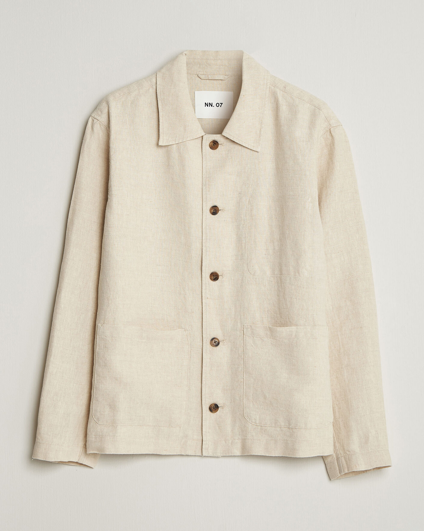 Uomini | Camicie | NN07 | Morgan Linen Overshirt Oat