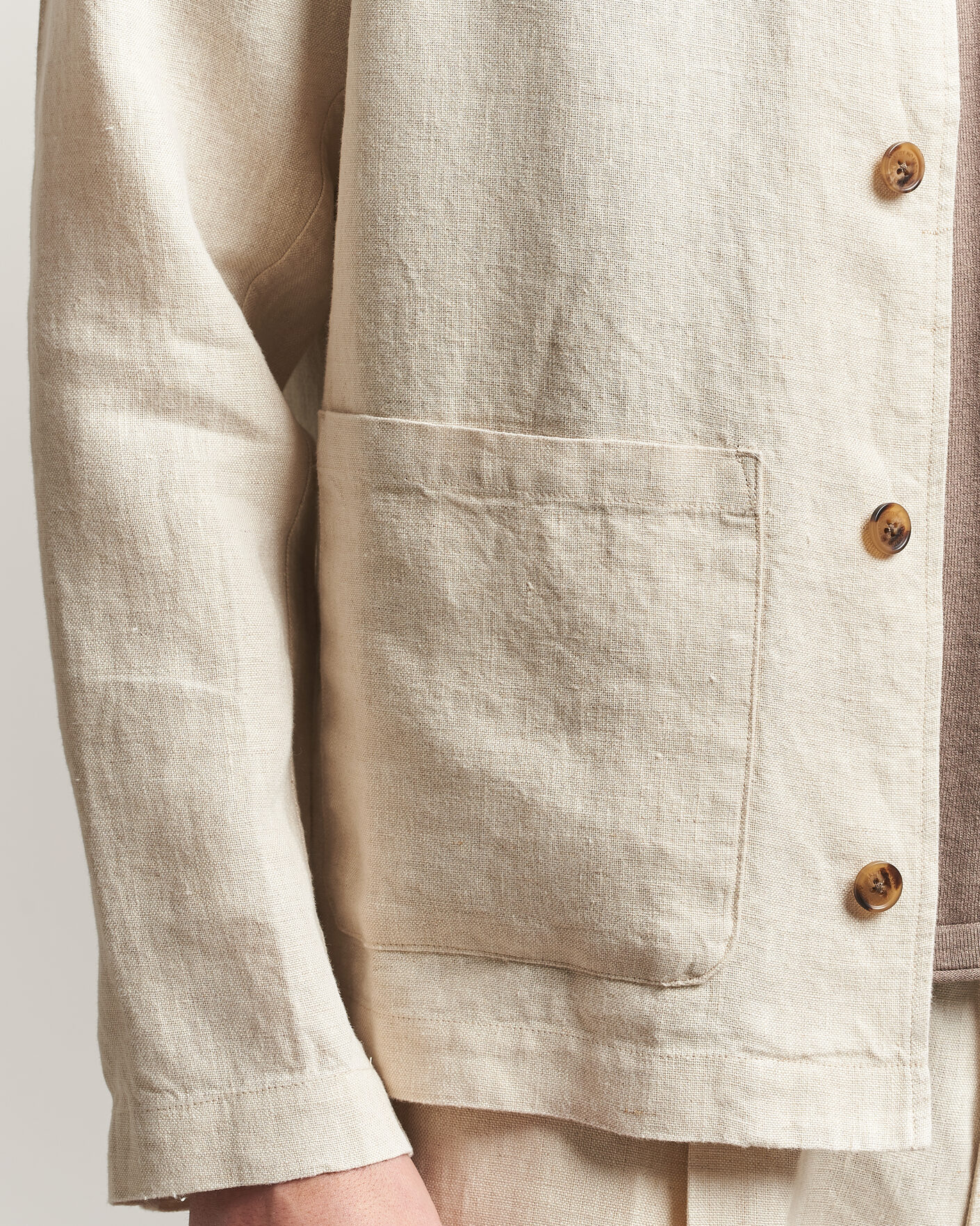 Uomini | Camicie | NN07 | Morgan Linen Overshirt Oat