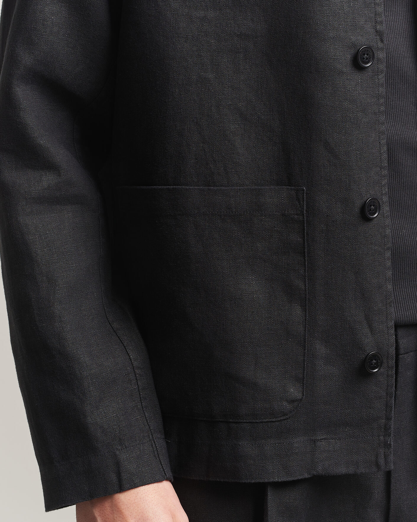 Uomini | Camicie | NN07 | Morgan Linen Overshirt Black