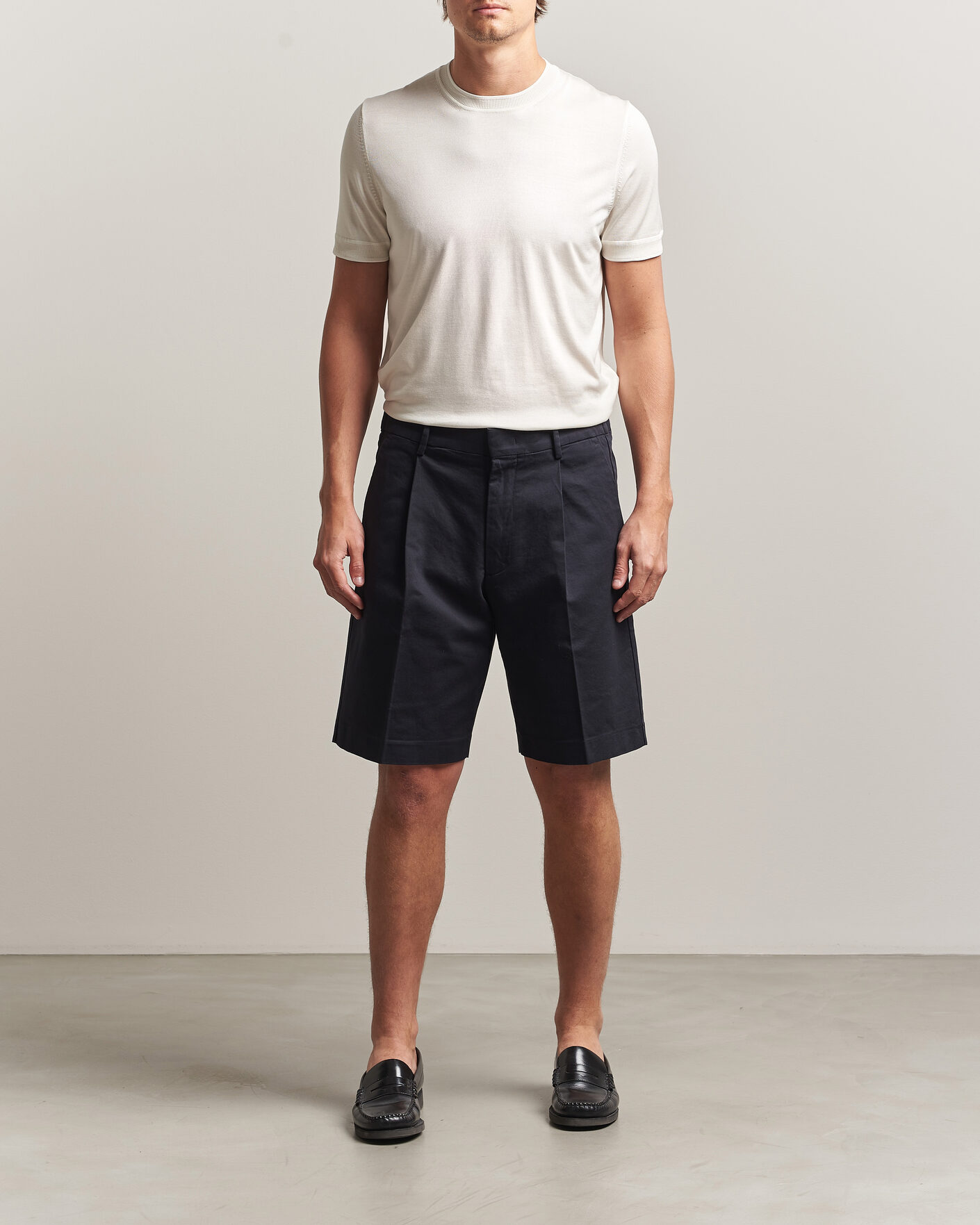 Uomini | Pantaloncini | NN07 | Kay Relaxed Fit Cotton Drawstring Shorts Navy Blue
