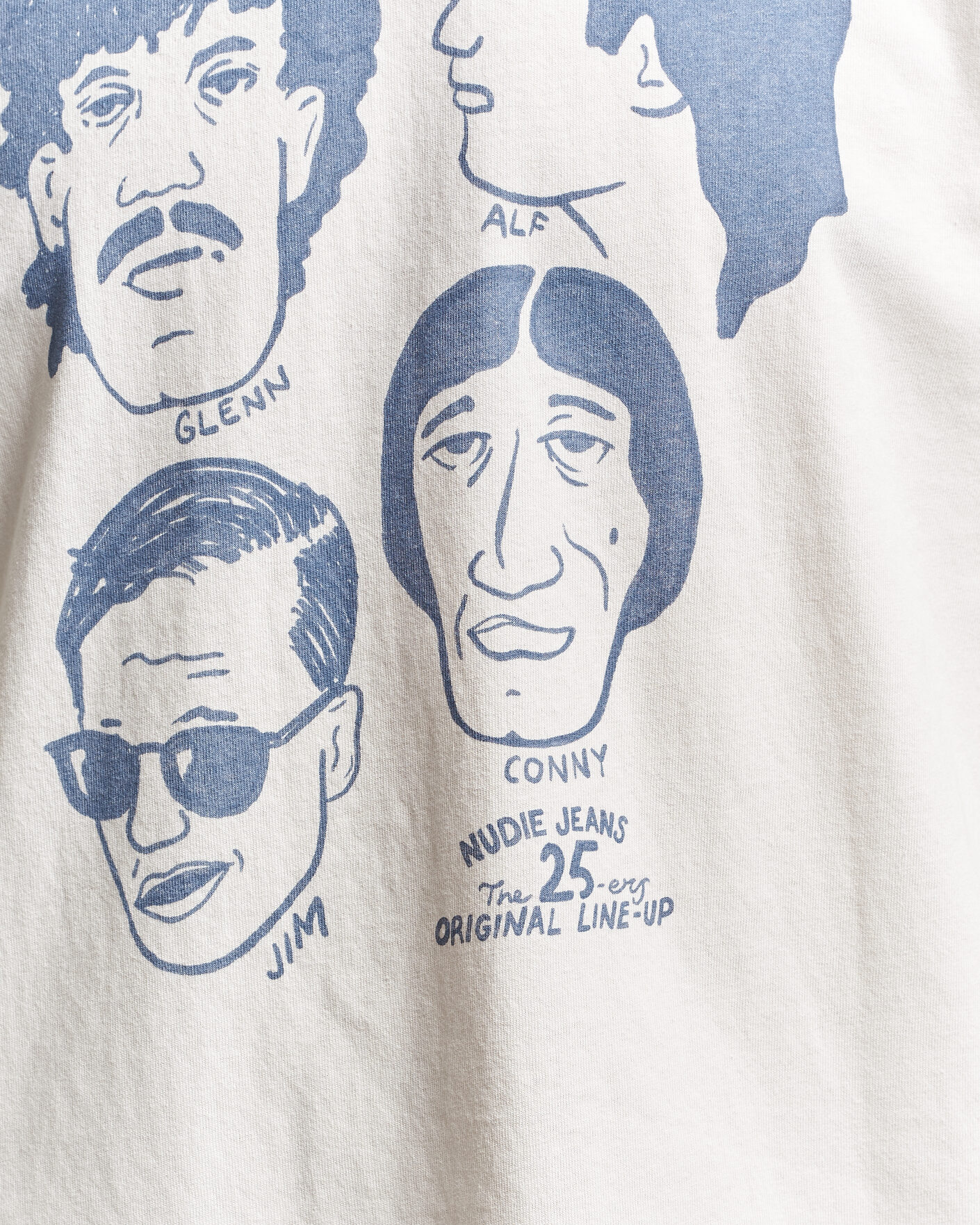 Uomini | T-shirt | Nudie Jeans | Roy Fab Four T-Shirt Chalk White