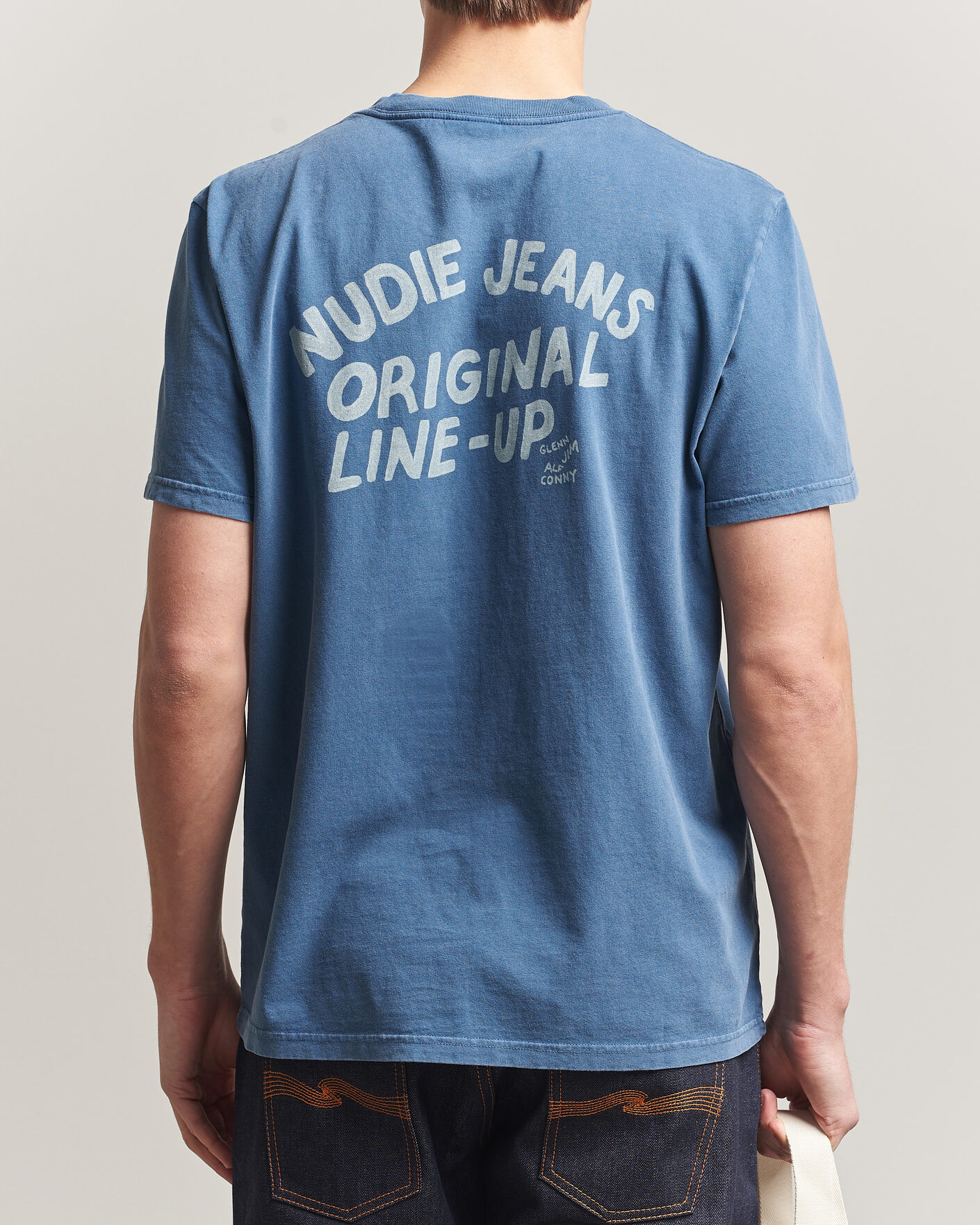 Uomini | T-shirt | Nudie Jeans | Roy OG Line-Up T-Shirt French Blue