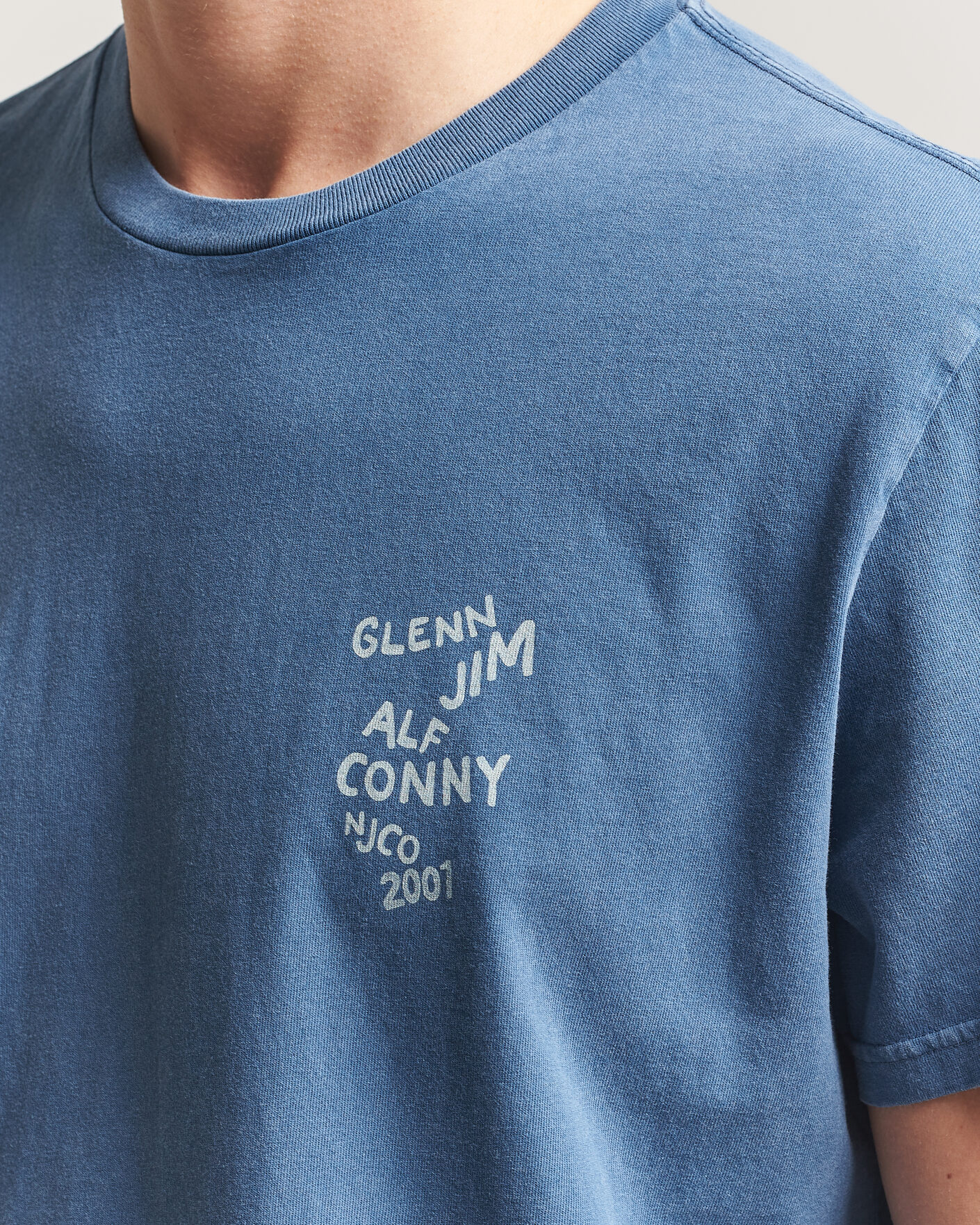 Uomini | T-shirt | Nudie Jeans | Roy OG Line-Up T-Shirt French Blue