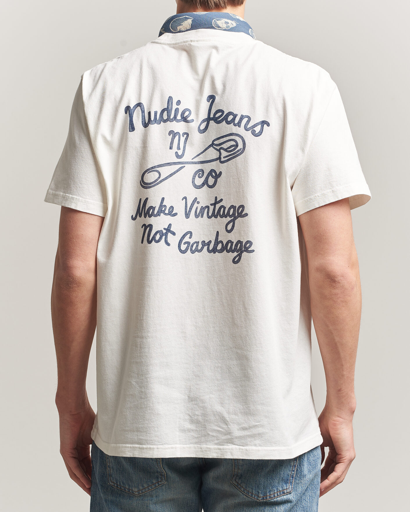 Uomini | T-shirt | Nudie Jeans | Roy NJCO Pin T-Shirt Chalk White