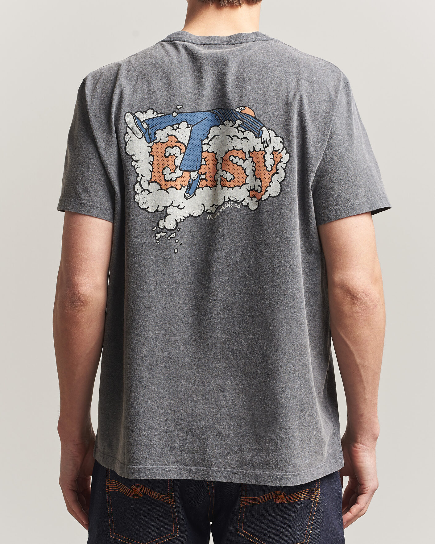 Uomini | T-shirt | Nudie Jeans | Roy Easy Cloud T-Shirt Antracite