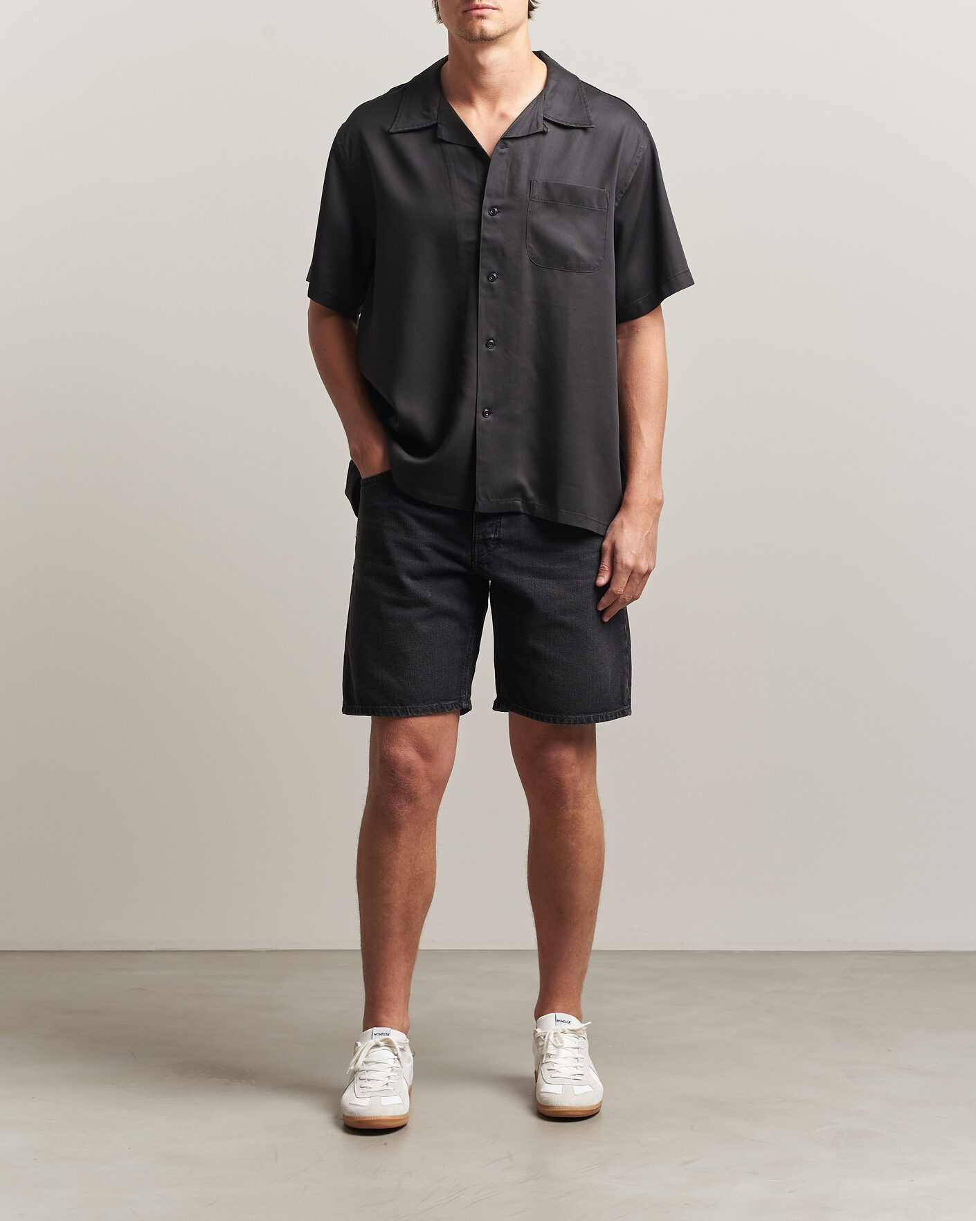 Uomini | Pantaloncini | Nudie Jeans | Seth Denim Shorts Dune Black