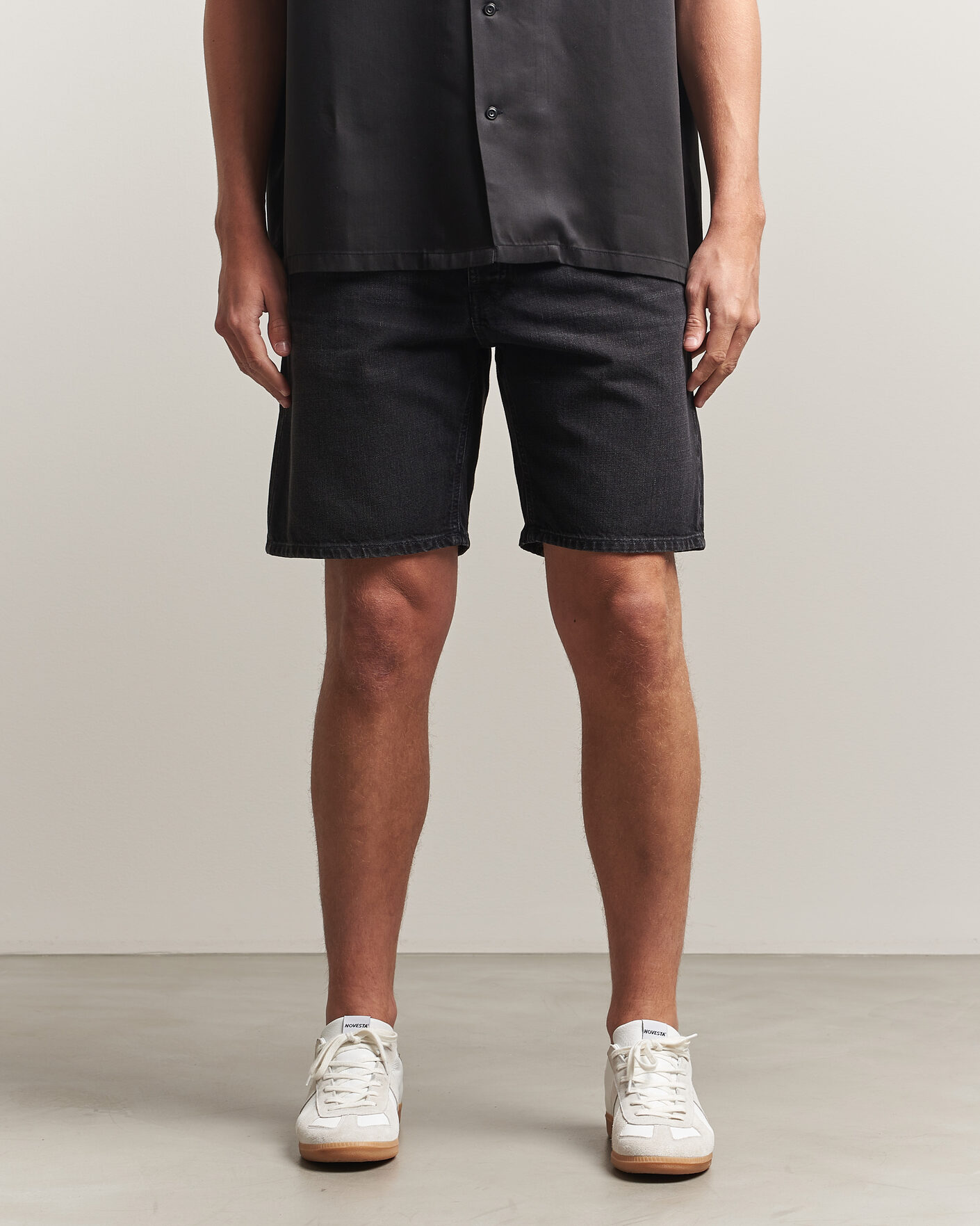 Uomini | Pantaloncini | Nudie Jeans | Seth Denim Shorts Dune Black