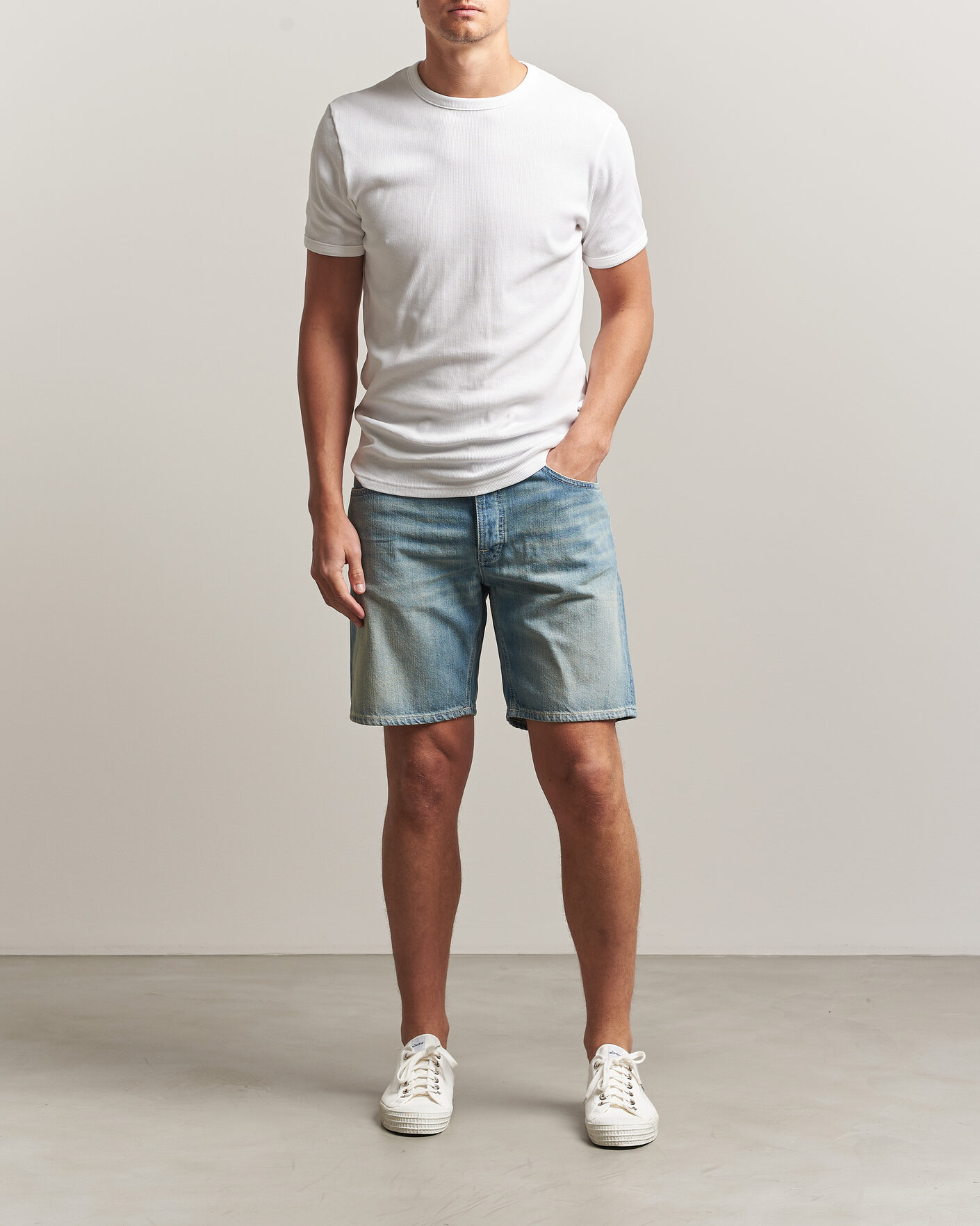 Uomini | Pantaloncini | Nudie Jeans | Seth Denim Shorts Drift Wood Light Blue